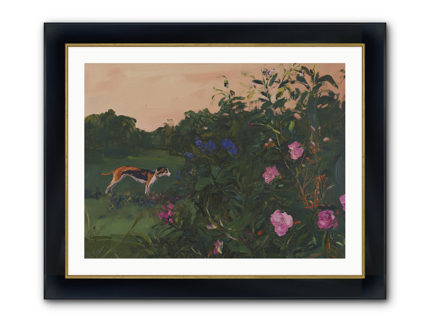 Among The Blooms Framed Print - Wide Black w/Gold 32x24