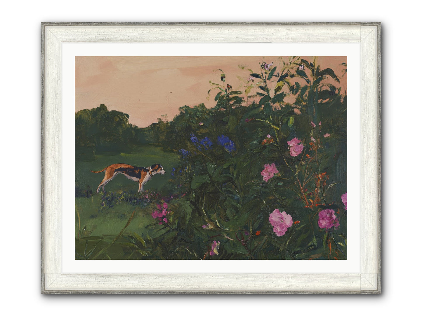 Among The Blooms Framed Print - Driftwood White 40x30