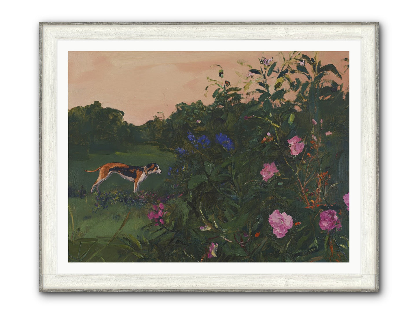 Among The Blooms Framed Print - Driftwood White 48x36