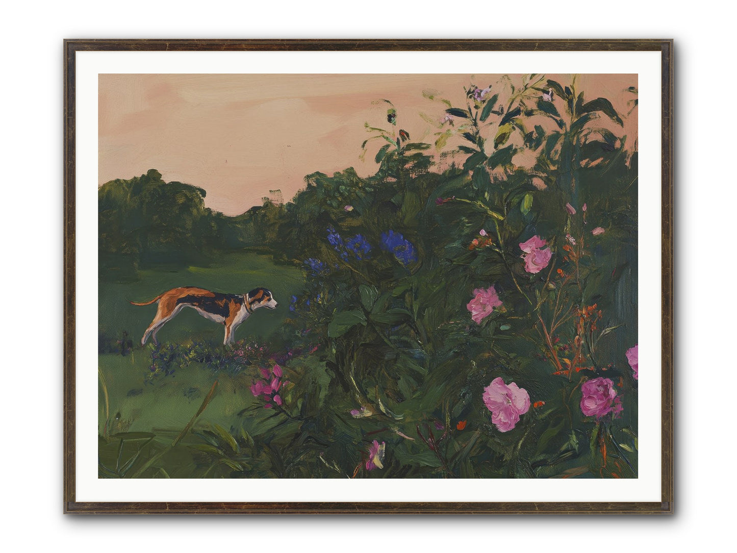 Among The Blooms Framed Print - Slimwoods Black/Gold 48x36