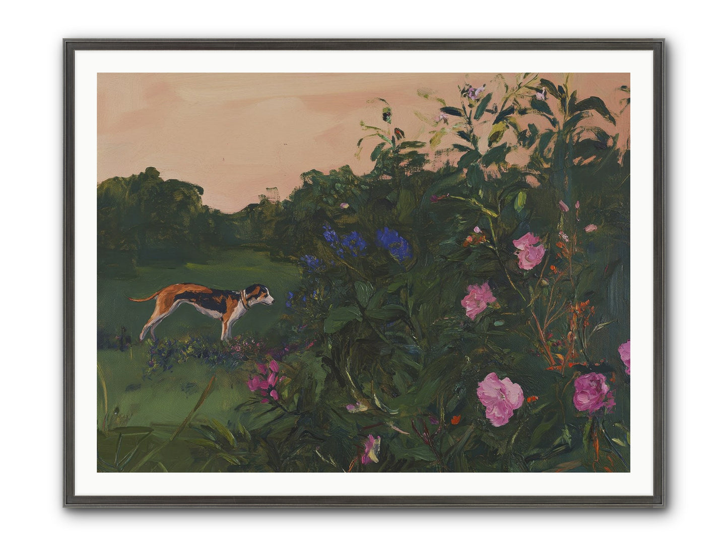 Among The Blooms Framed Print - Slimwoods Black/Silver 48x36