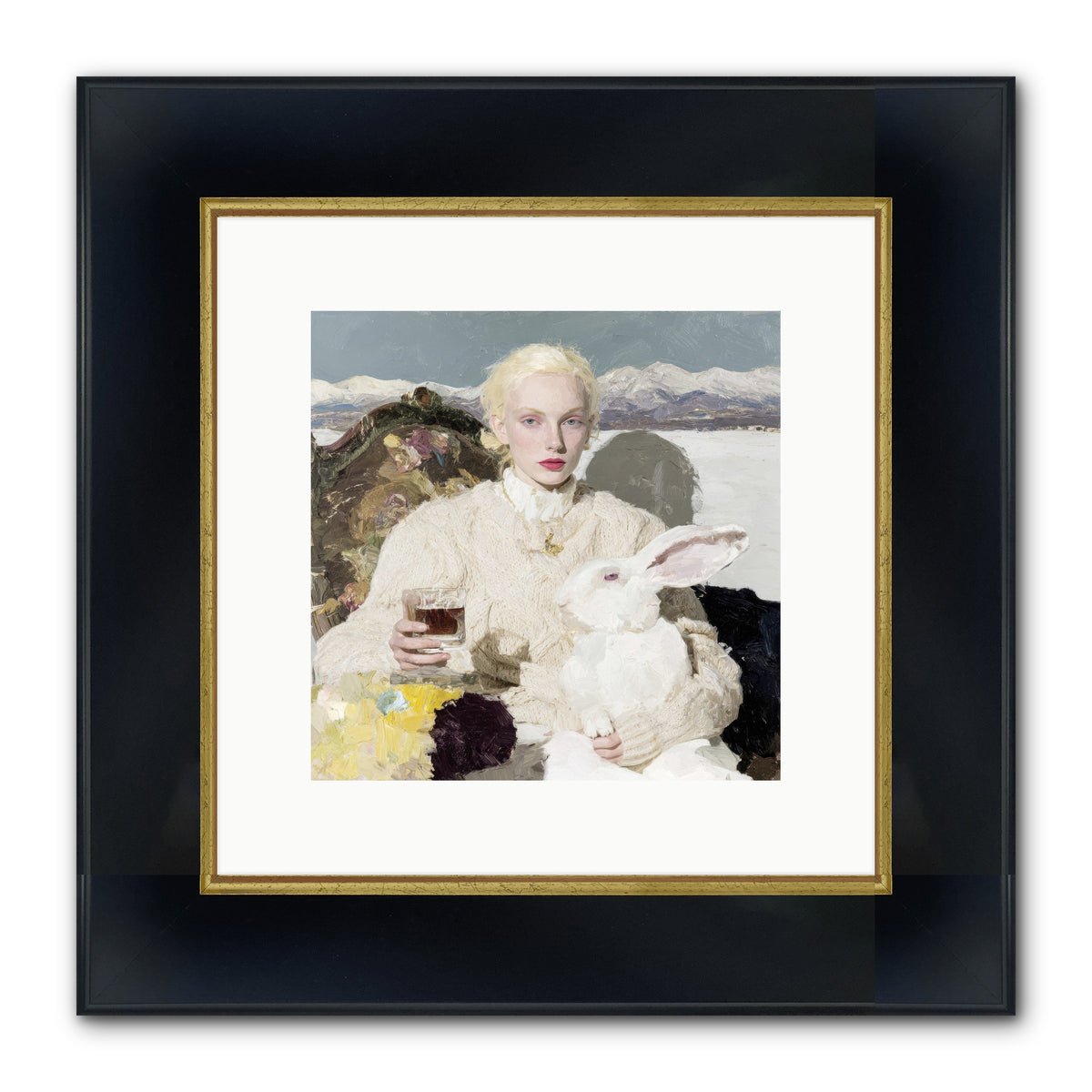 Among the Pearl Dispatches Framed Print - Wide Black w/Gold 10x10