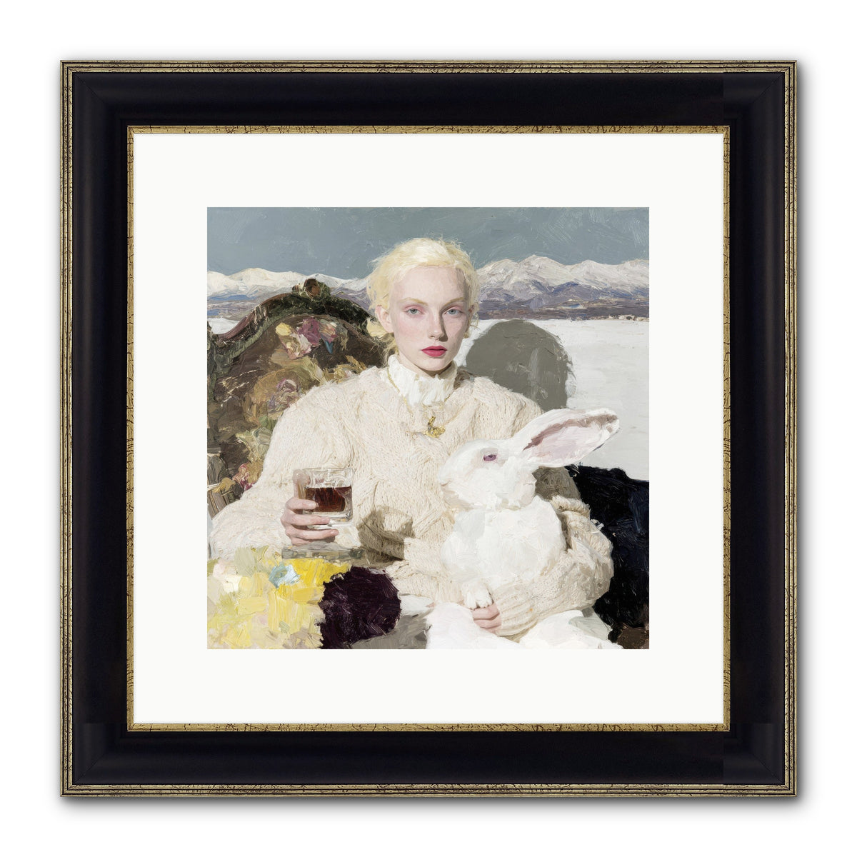 Among the Pearl Dispatches Framed Print - Black & Gold 12x12