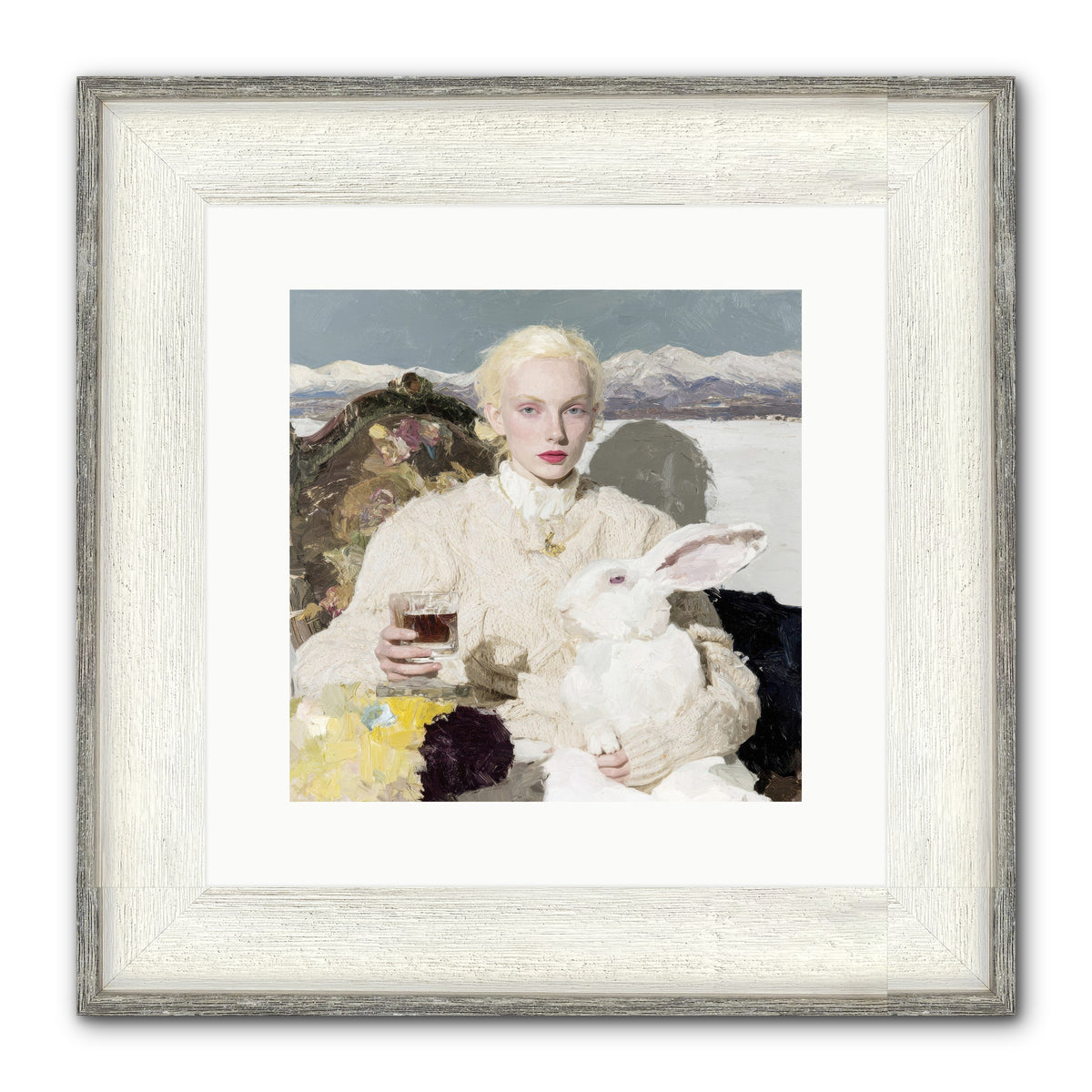 Among the Pearl Dispatches Framed Print - Driftwood White 12x12