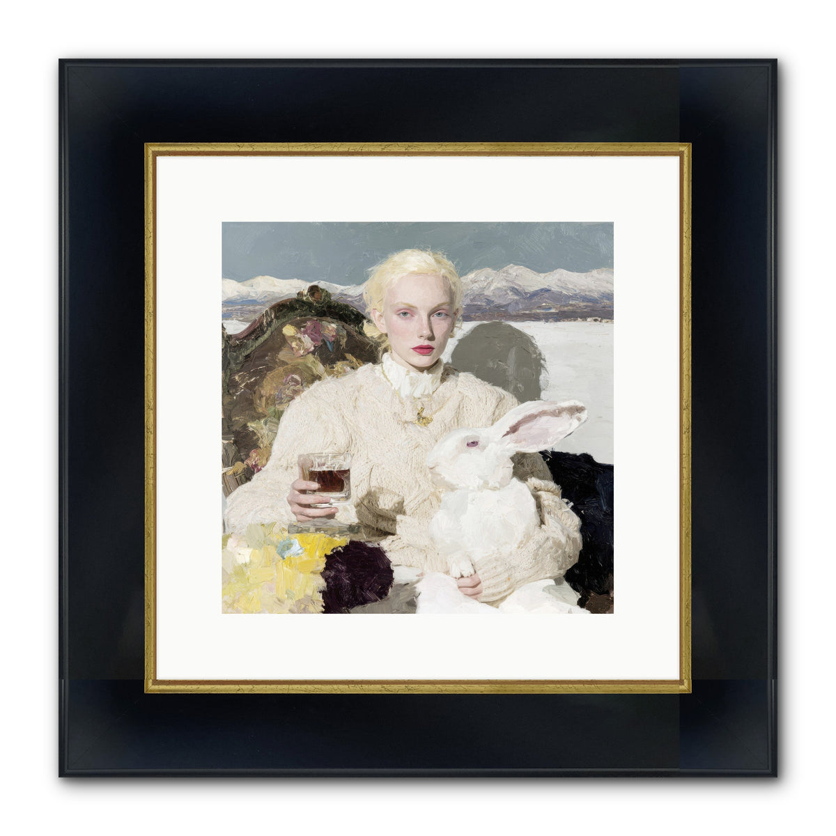 Among the Pearl Dispatches Framed Print - Wide Black w/Gold 12x12