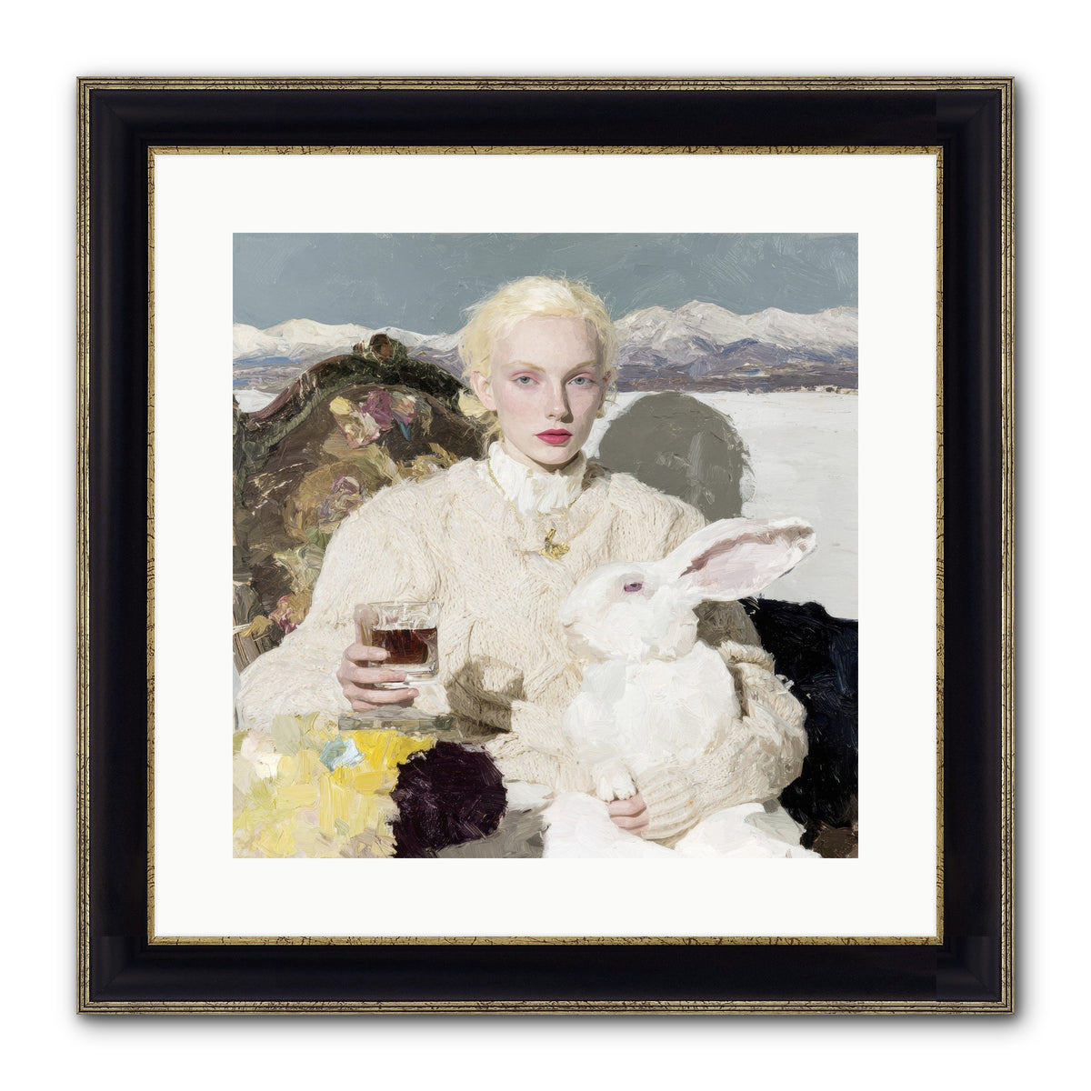 Among the Pearl Dispatches Framed Print - Black & Gold 16x16