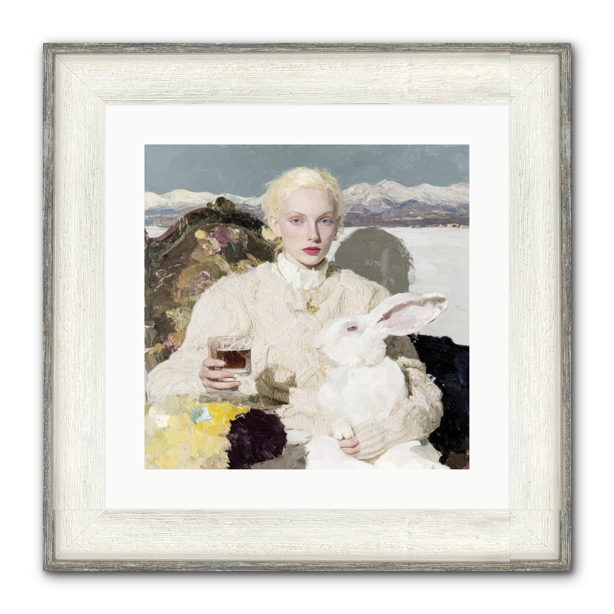 Among the Pearl Dispatches Framed Print - Driftwood White 16x16