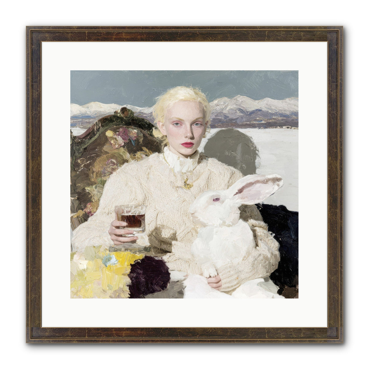 Among the Pearl Dispatches Framed Print - Slimwoods Black/Gold 16x16
