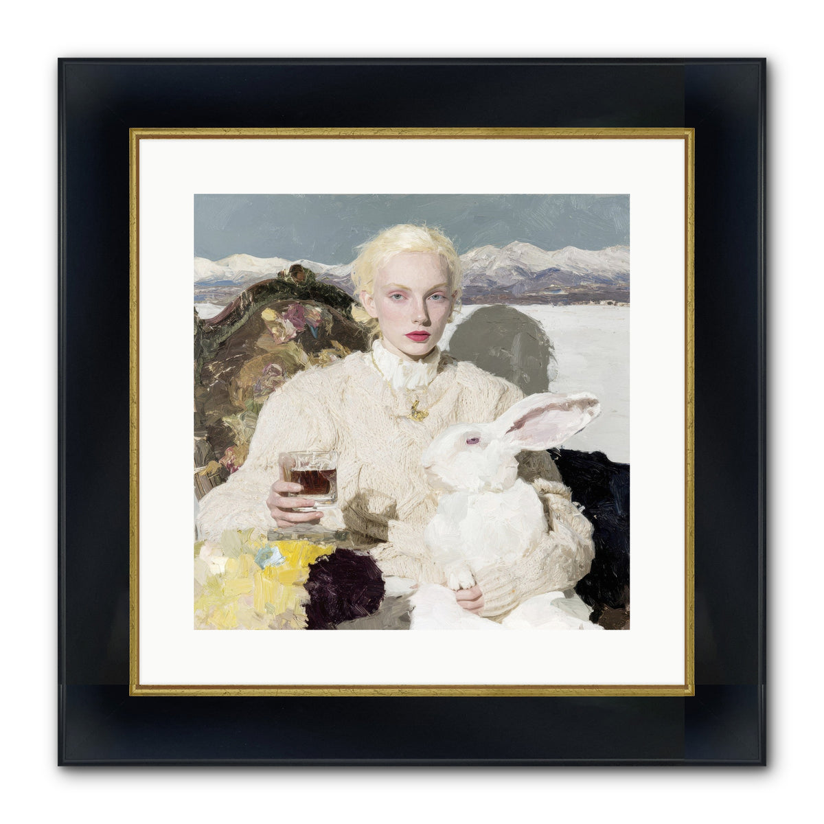 Among the Pearl Dispatches Framed Print - Wide Black w/Gold 16x16
