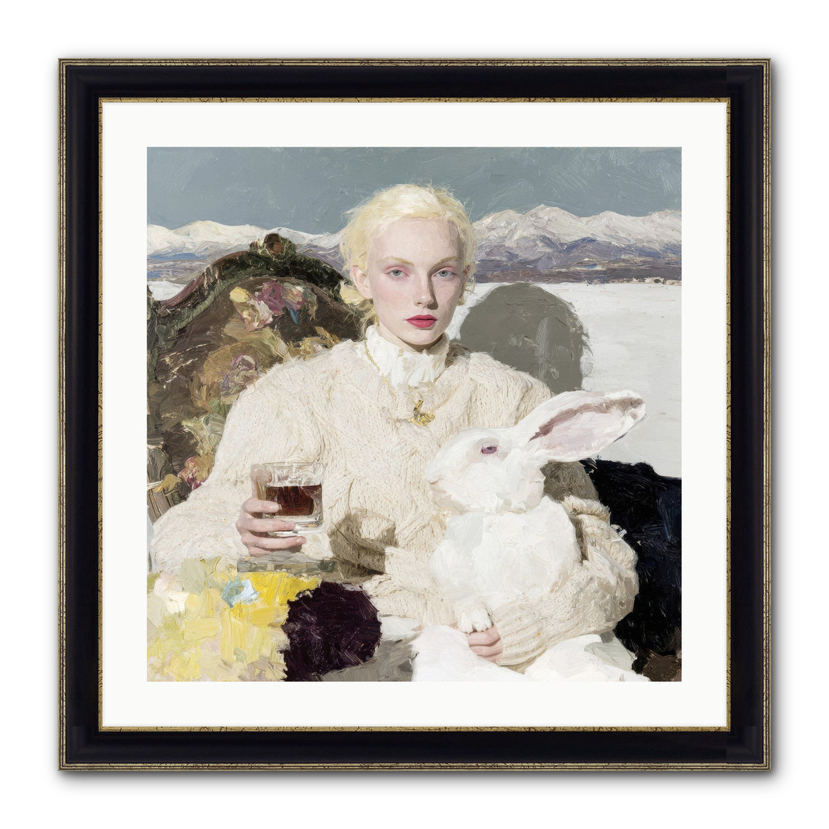 Among the Pearl Dispatches Framed Print - Black & Gold 24x24