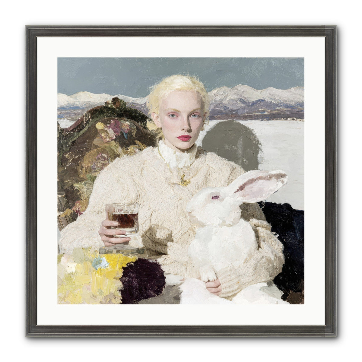 Among the Pearl Dispatches Framed Print - Slimwoods Black/Silver 24x24