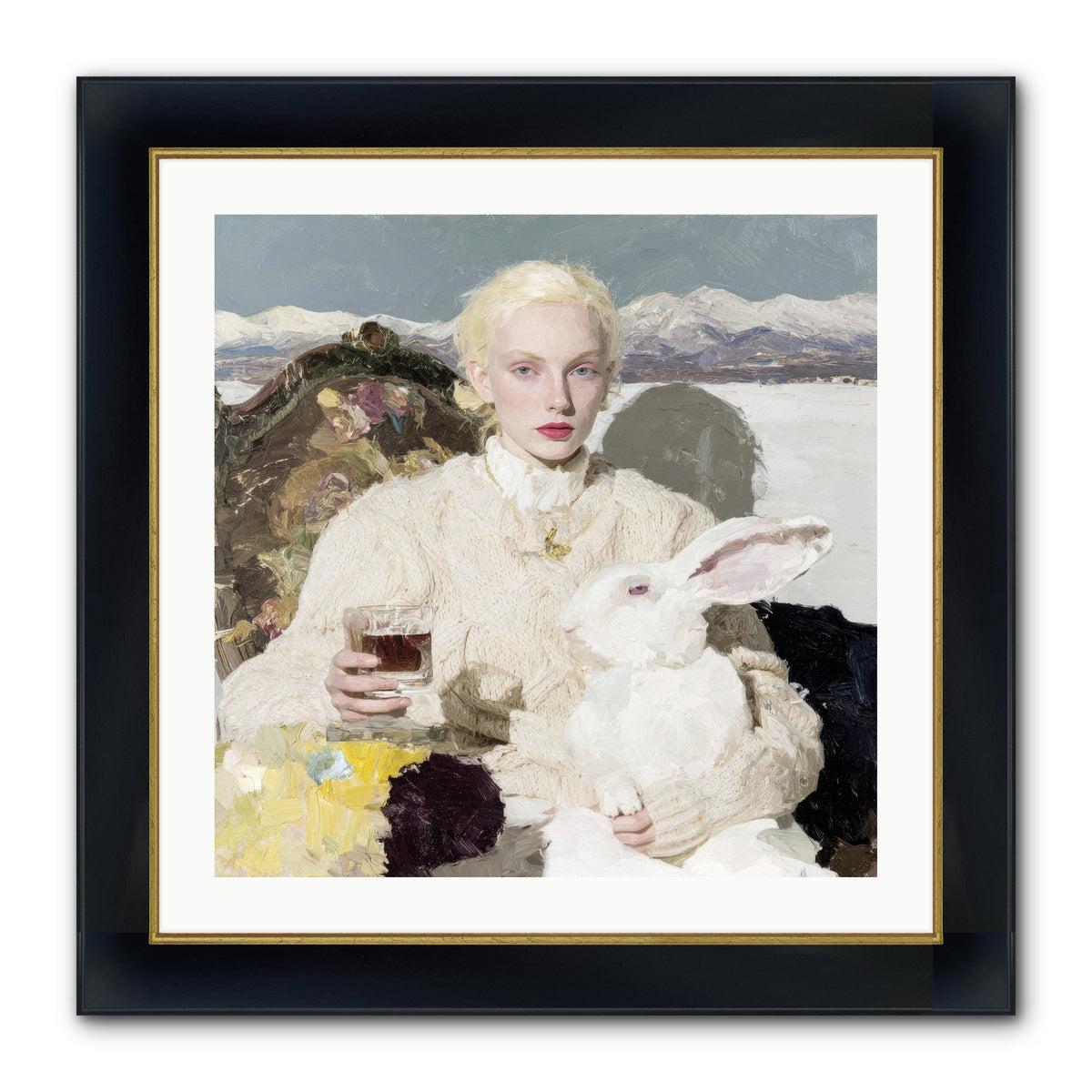 Among the Pearl Dispatches Framed Print - Wide Black w/Gold 24x24