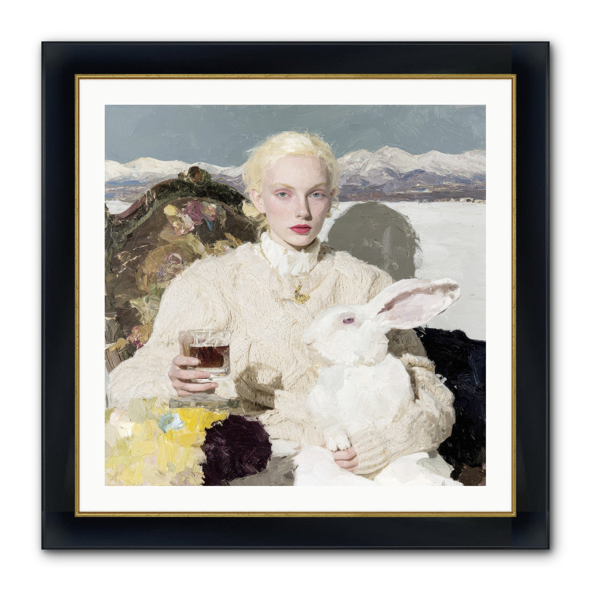 Among the Pearl Dispatches Framed Print - Wide Black w/Gold 30x30