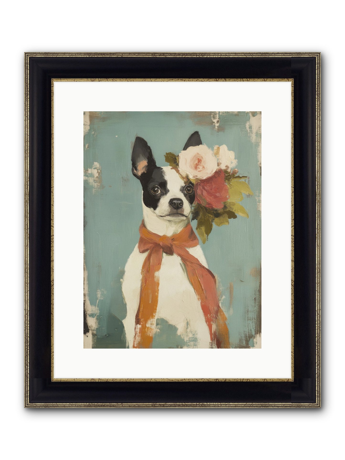 Among The Roses Framed Print - Black & Gold 12x16
