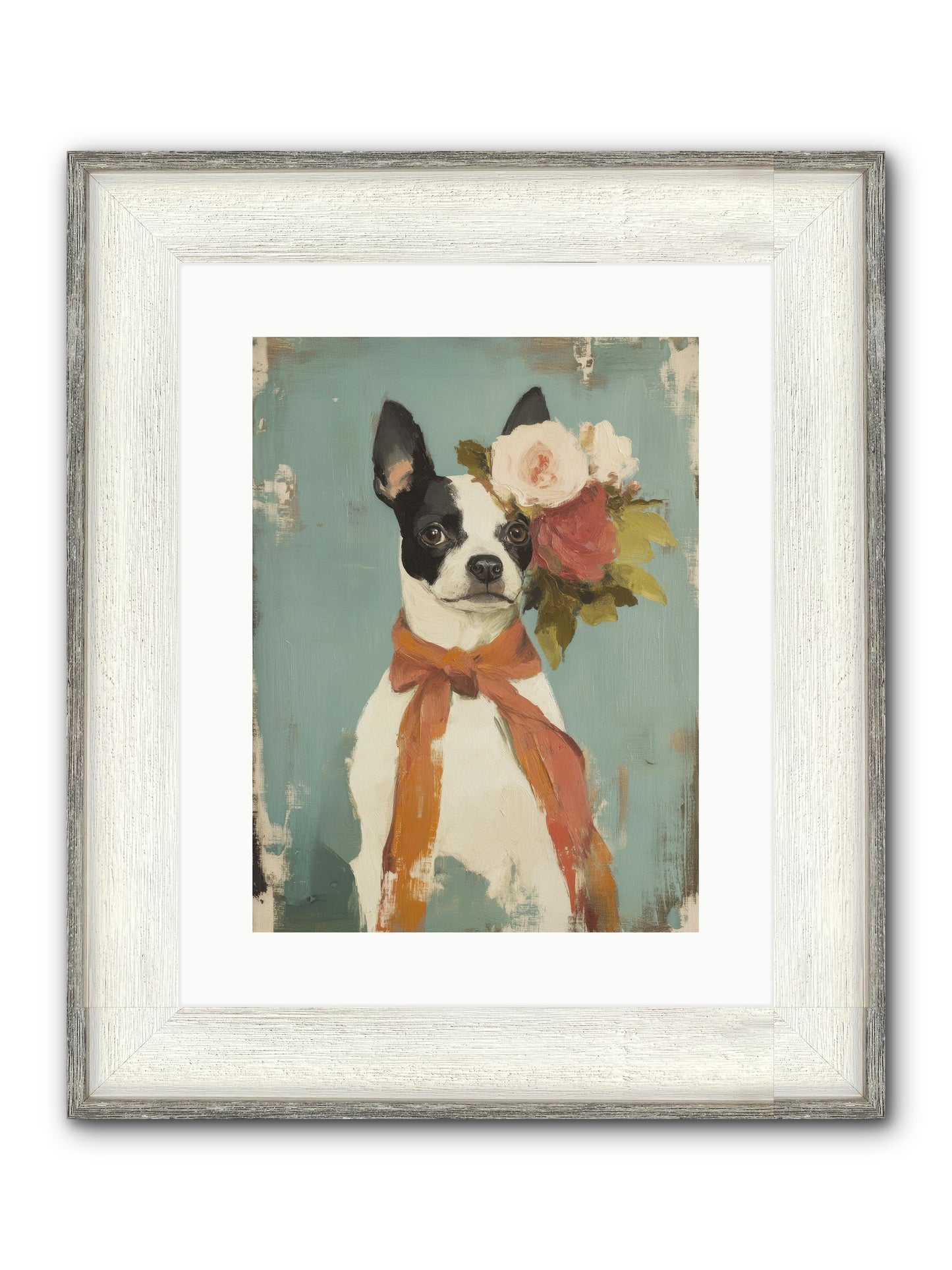 Among The Roses Framed Print - Driftwood White 12x16