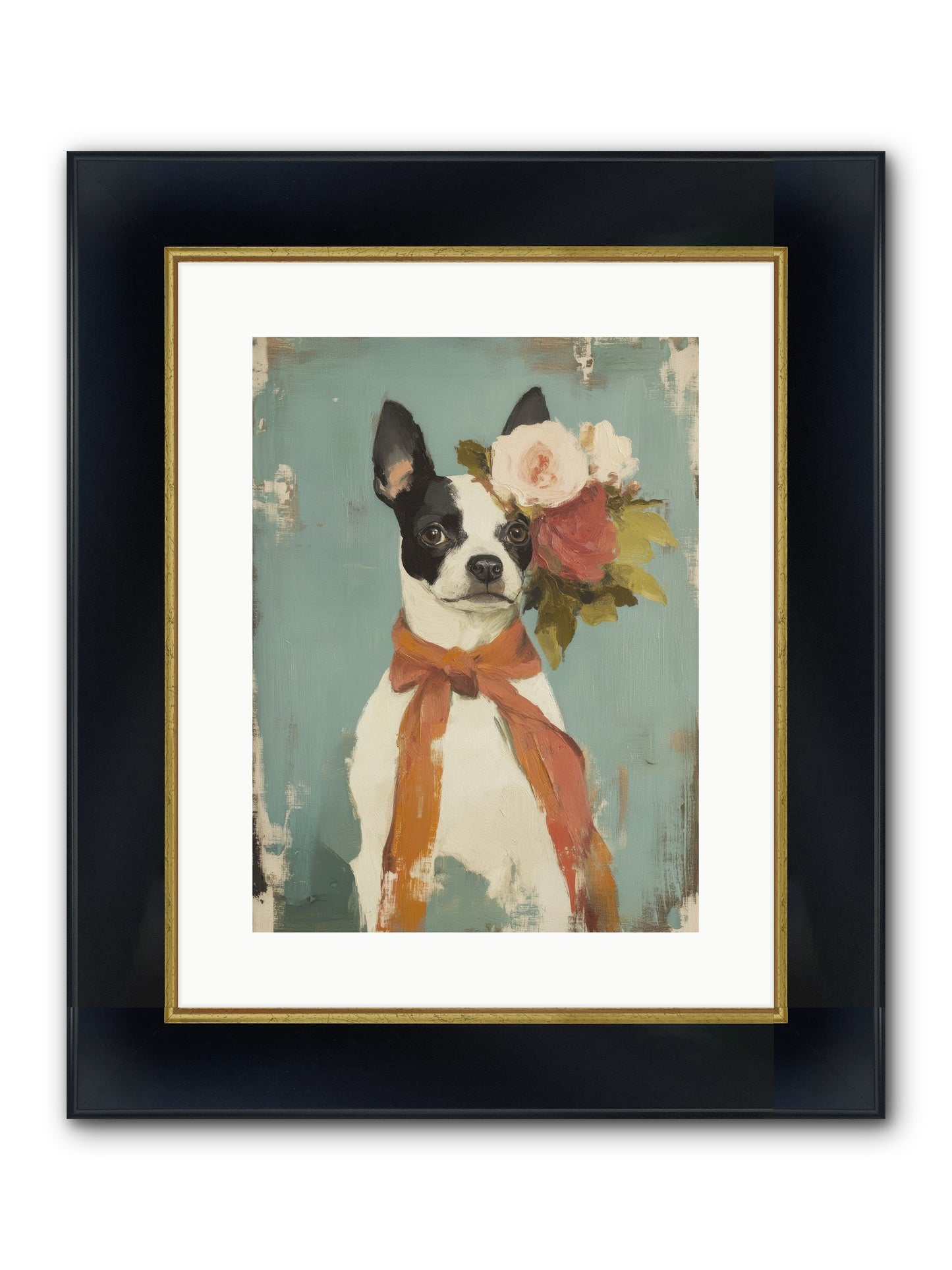Among The Roses Framed Print - Wide Black w/Gold 12x16