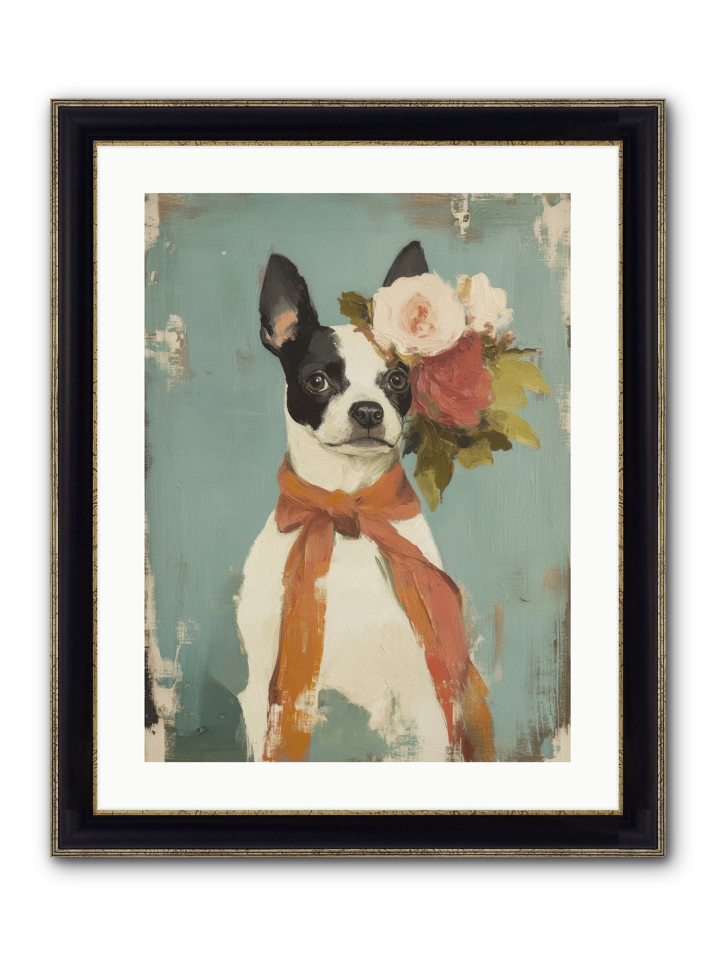 Among The Roses Framed Print - Black & Gold 18x24