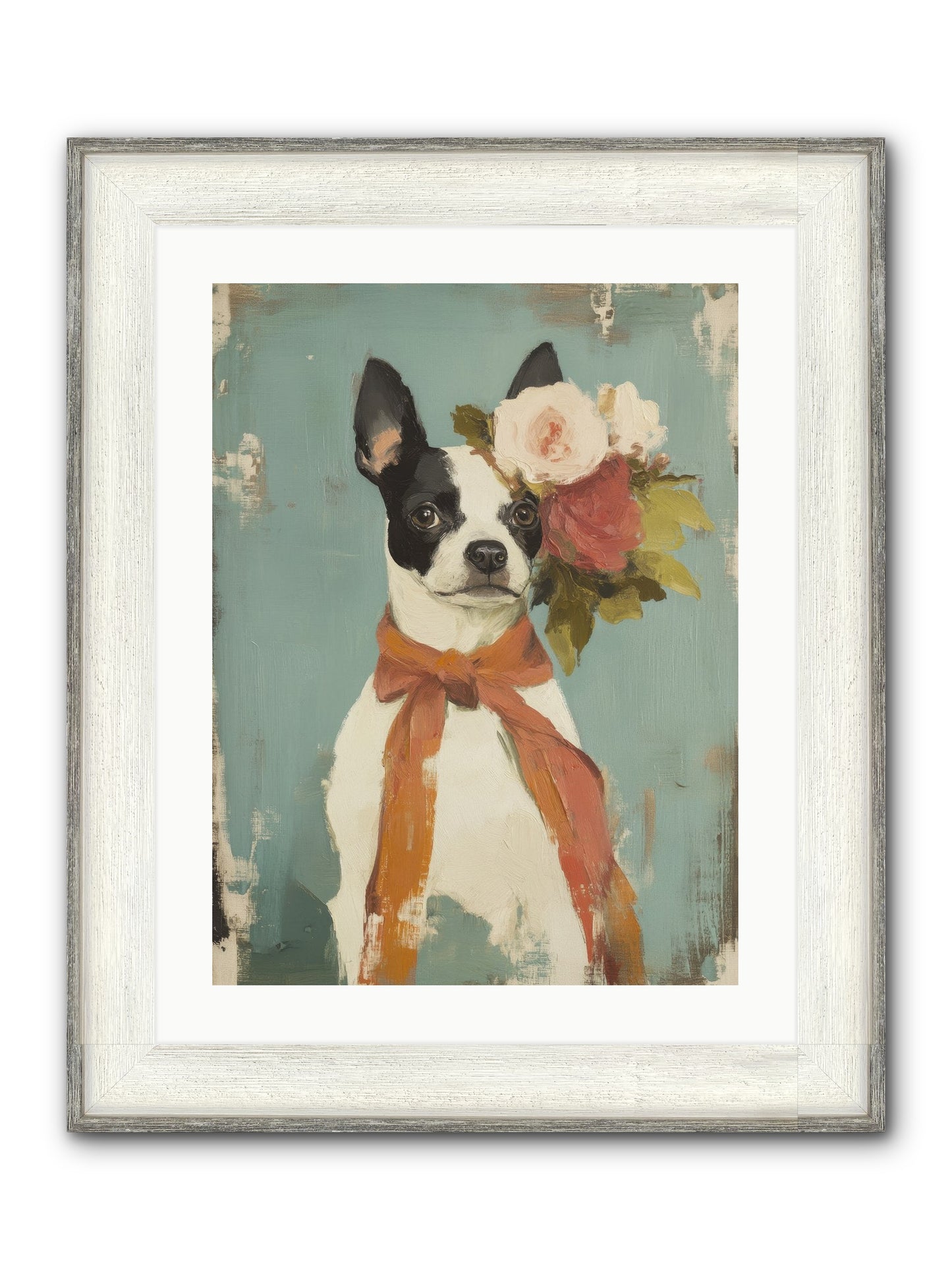 Among The Roses Framed Print - Driftwood White 18x24