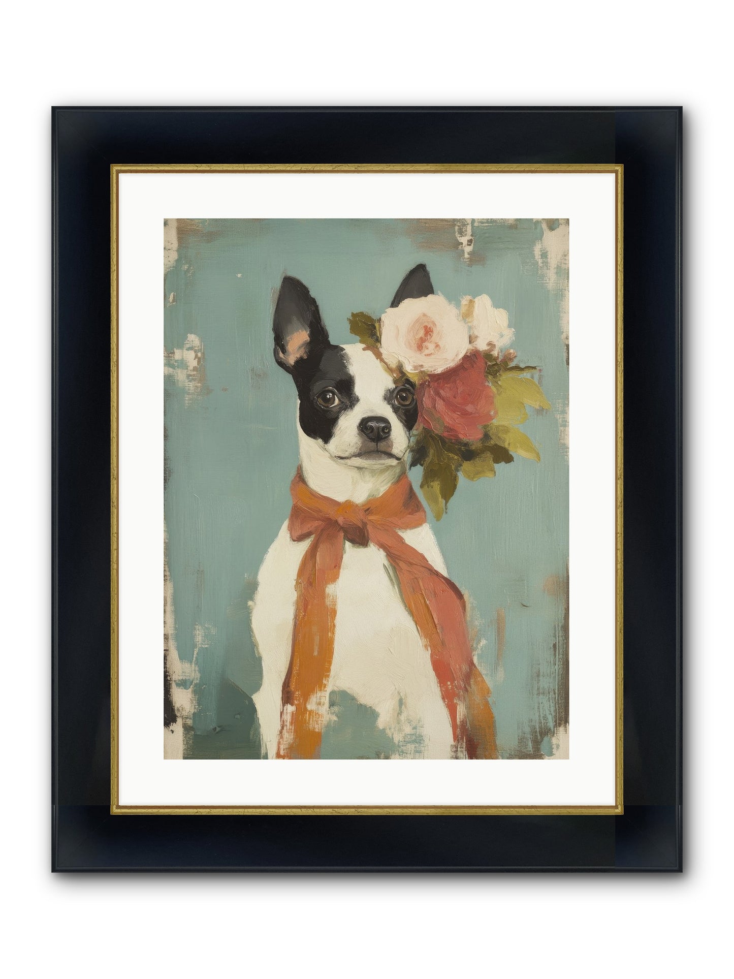 Among The Roses Framed Print - Wide Black w/Gold 18x24