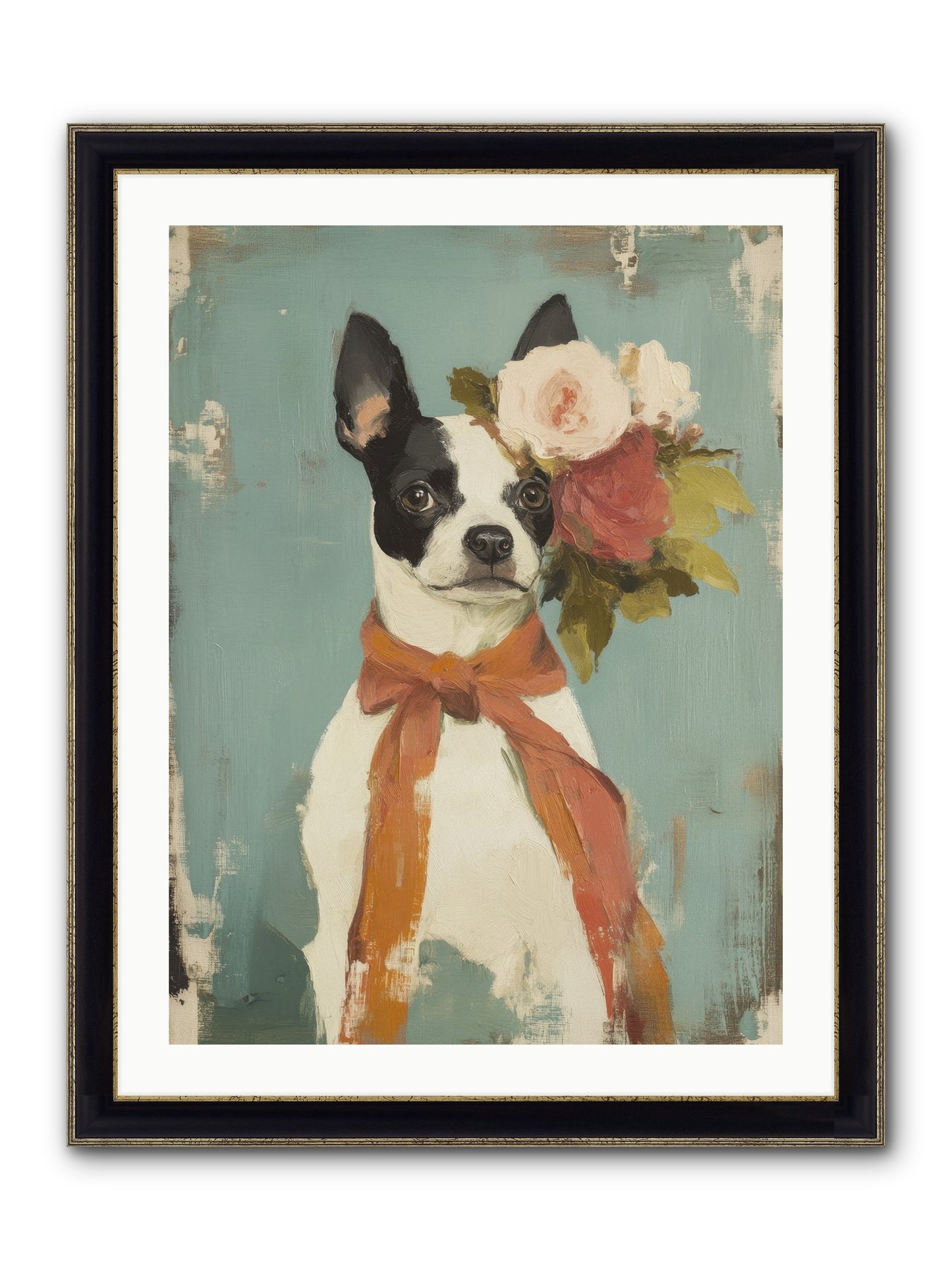 Among The Roses Framed Print - Black & Gold 24x32