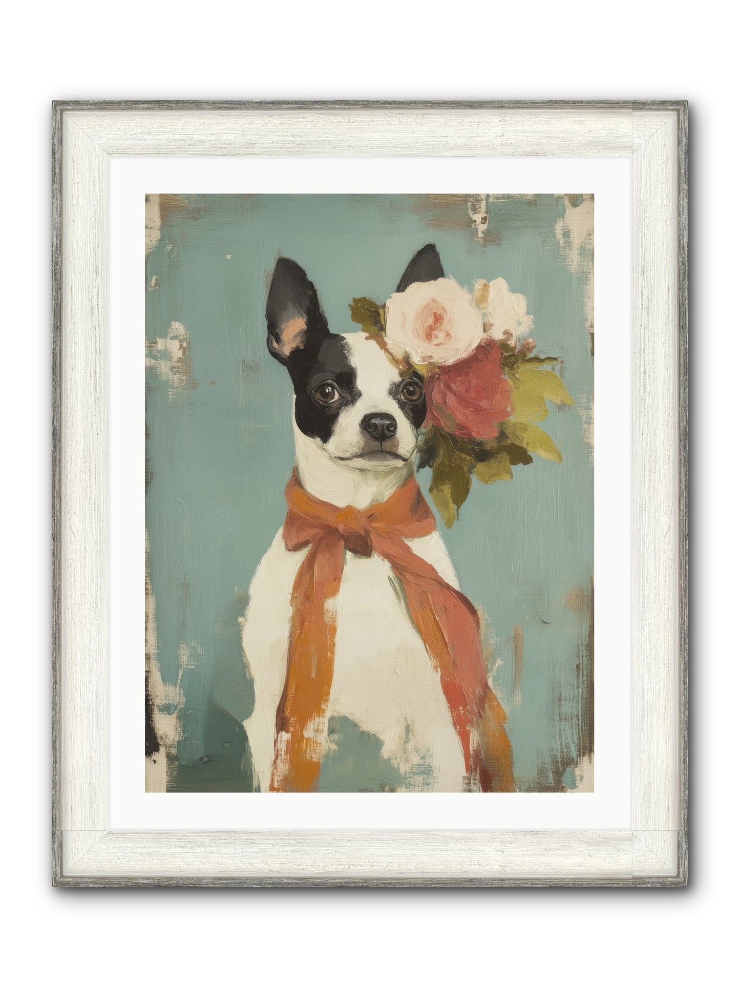 Among The Roses Framed Print - Driftwood White 24x32