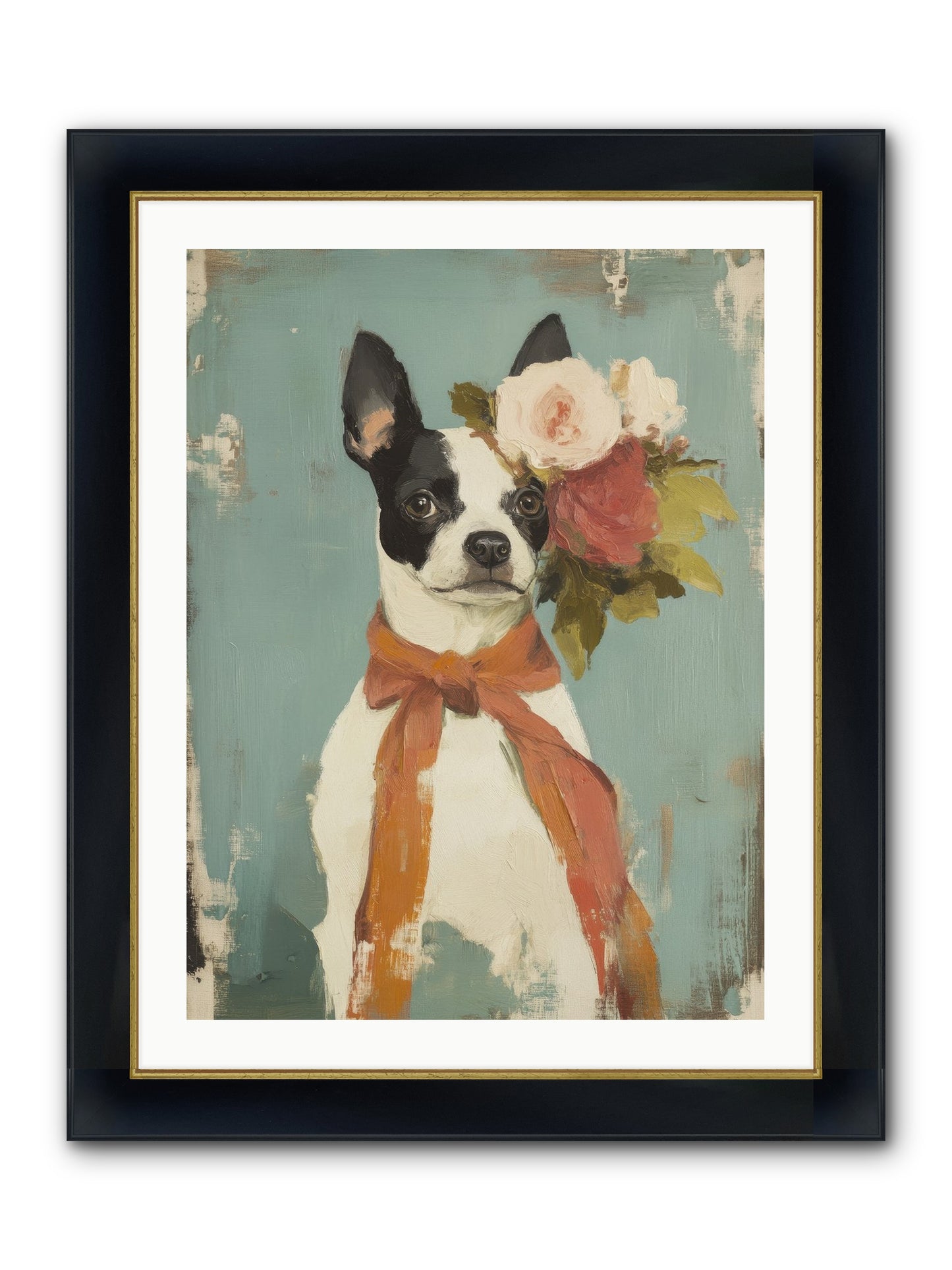 Among The Roses Framed Print - Wide Black w/Gold 24x32
