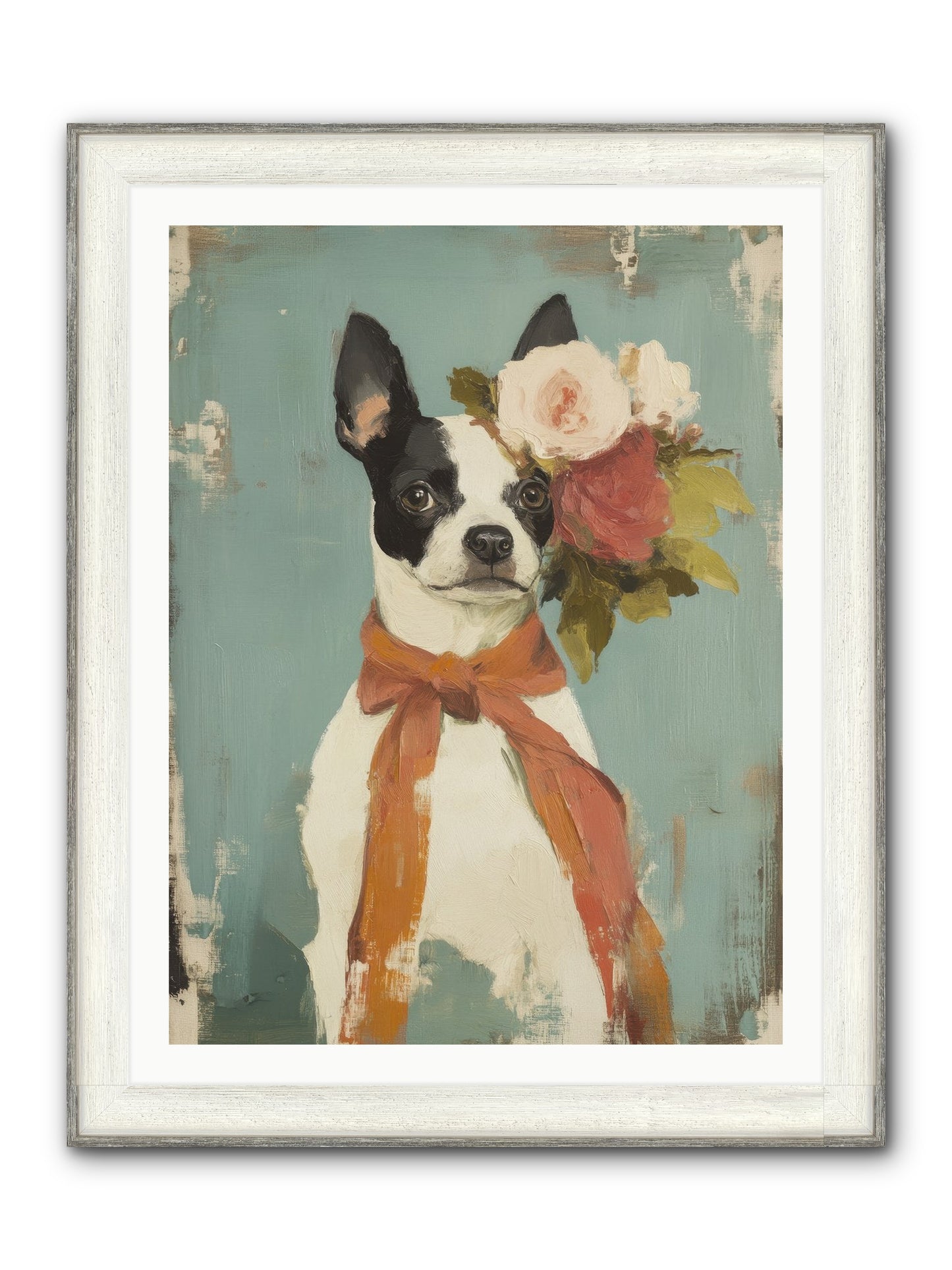 Among The Roses Framed Print - Driftwood White 30x40