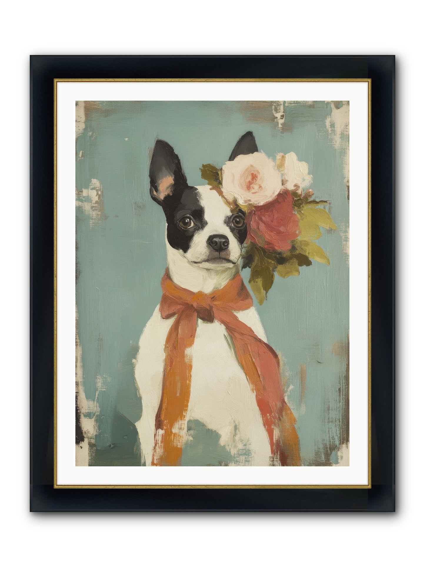 Among The Roses Framed Print - Wide Black w/Gold 30x40