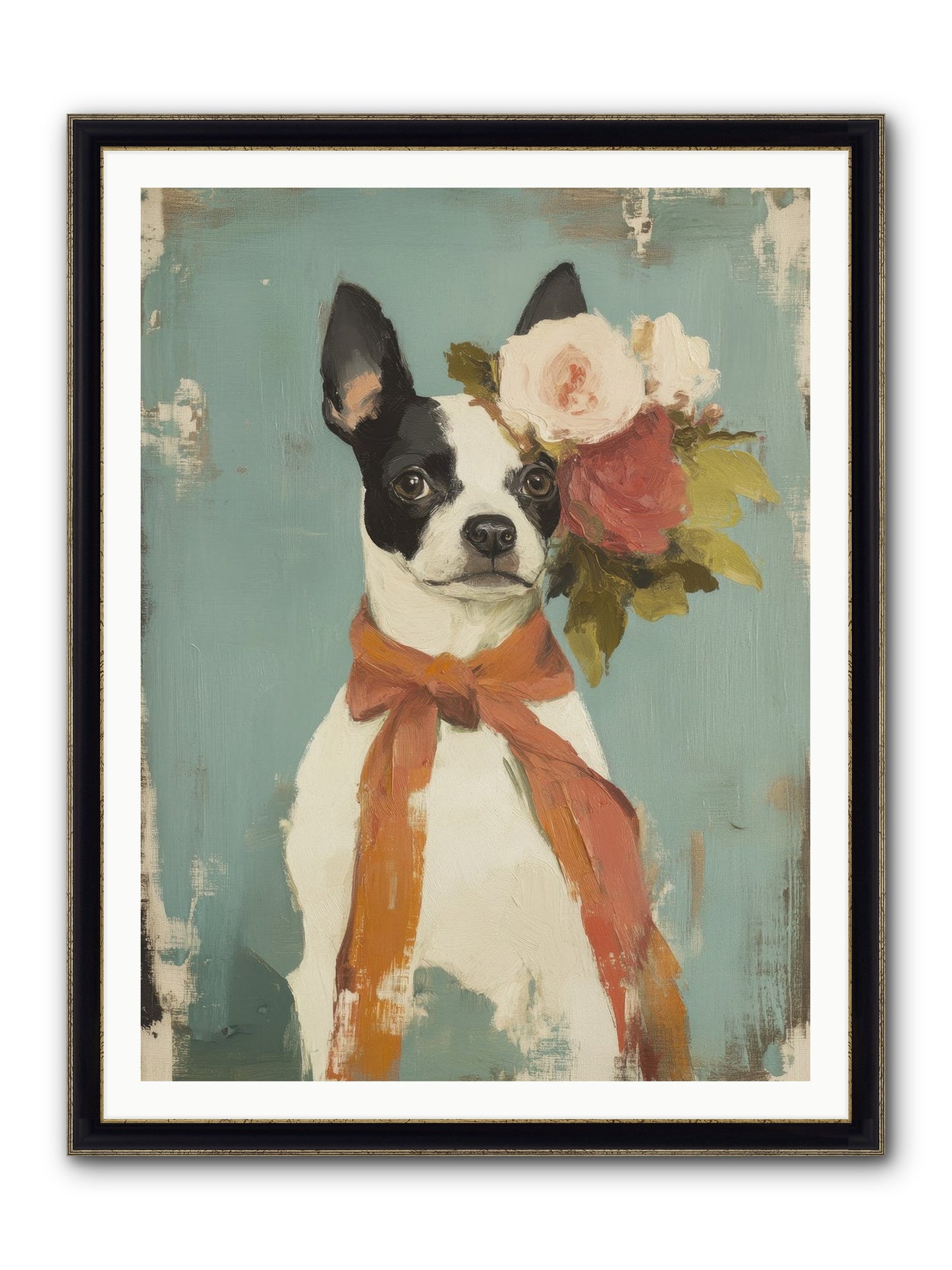 Among The Roses Framed Print - Black & Gold 36x48