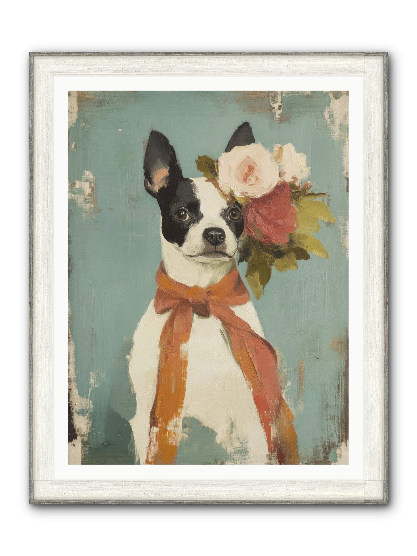Among The Roses Framed Print - Driftwood White 36x48