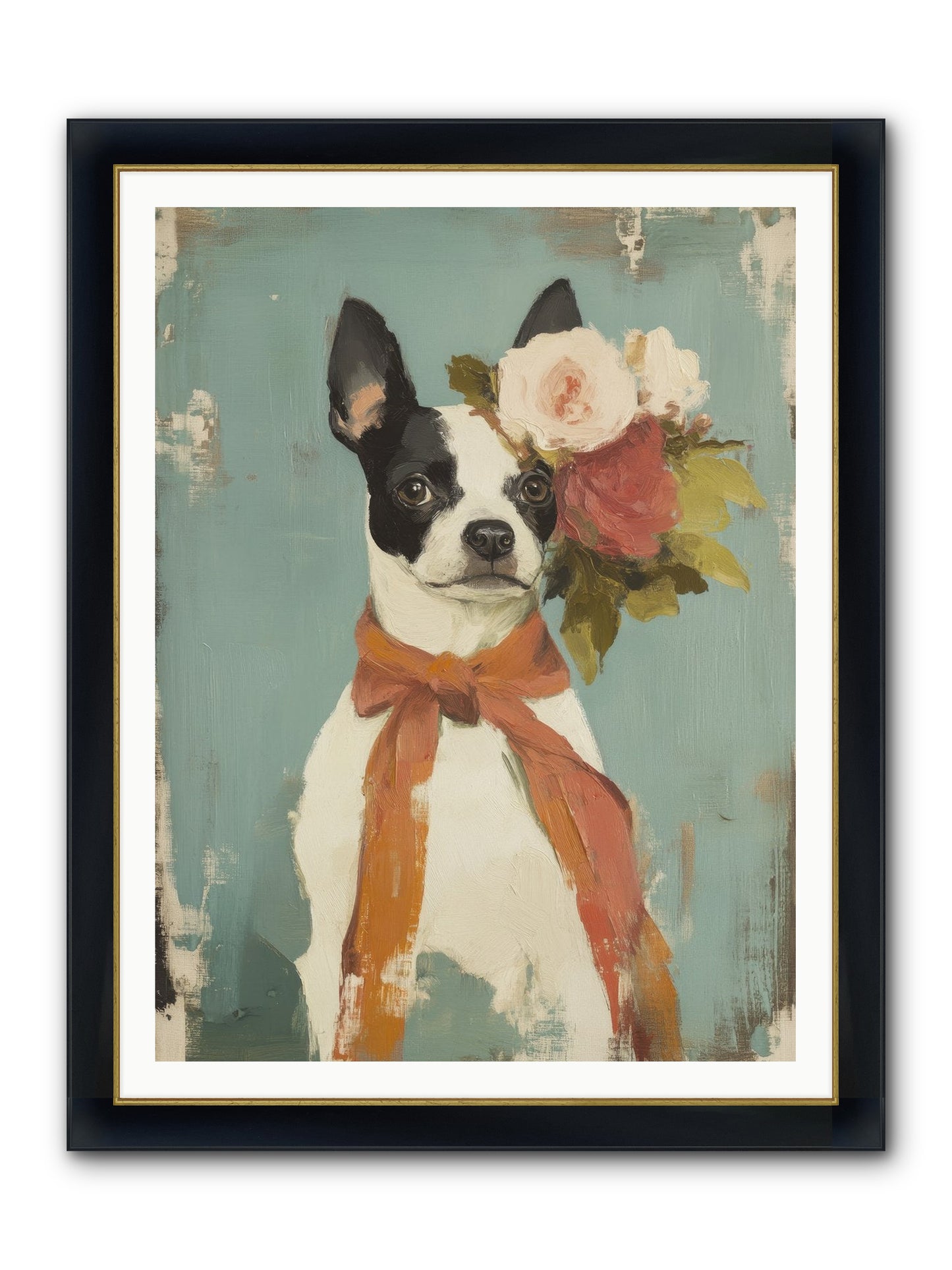 Among The Roses Framed Print - Wide Black w/Gold 36x48