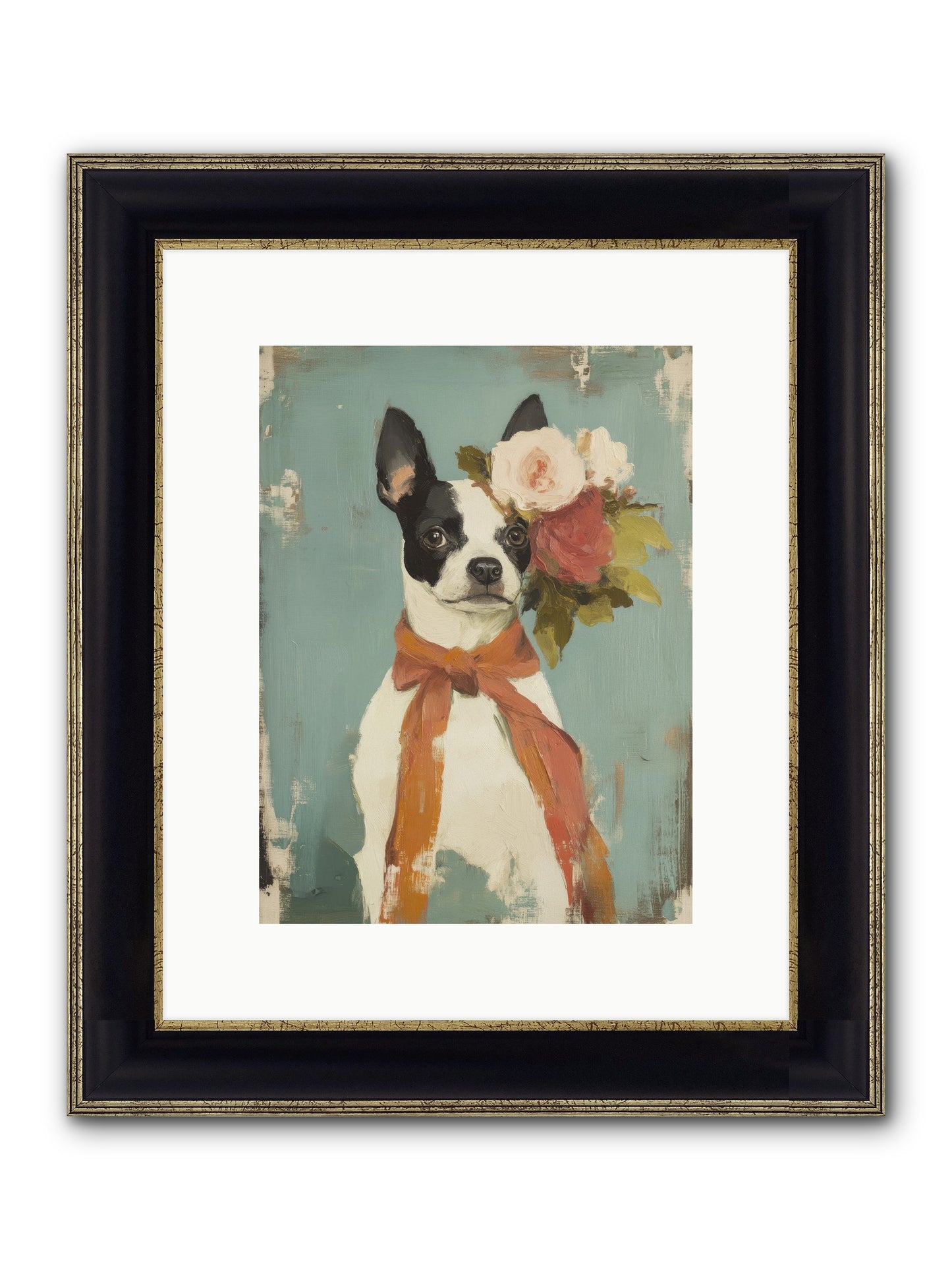 Among The Roses Framed Print - Black & Gold 9x12