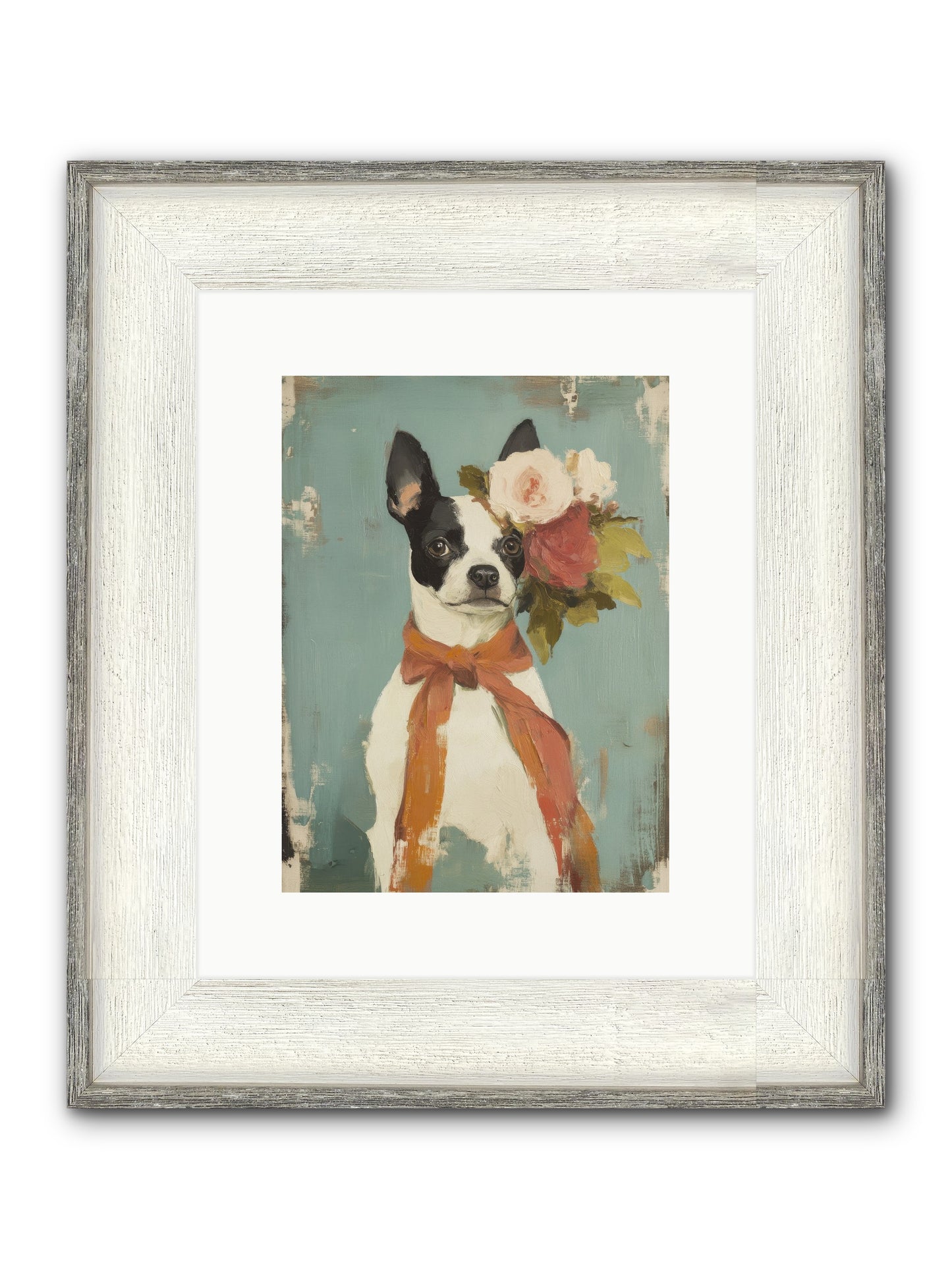 Among The Roses Framed Print - Driftwood White 9x12
