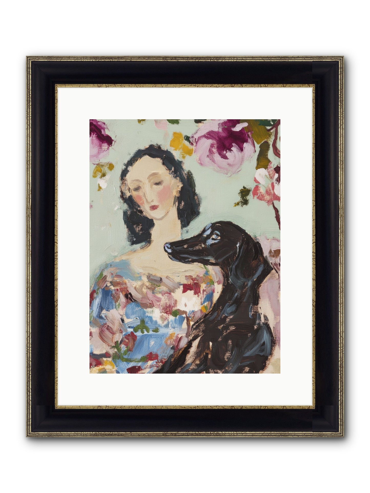 Among The Wild Mint Framed Print - Black & Gold 12x16