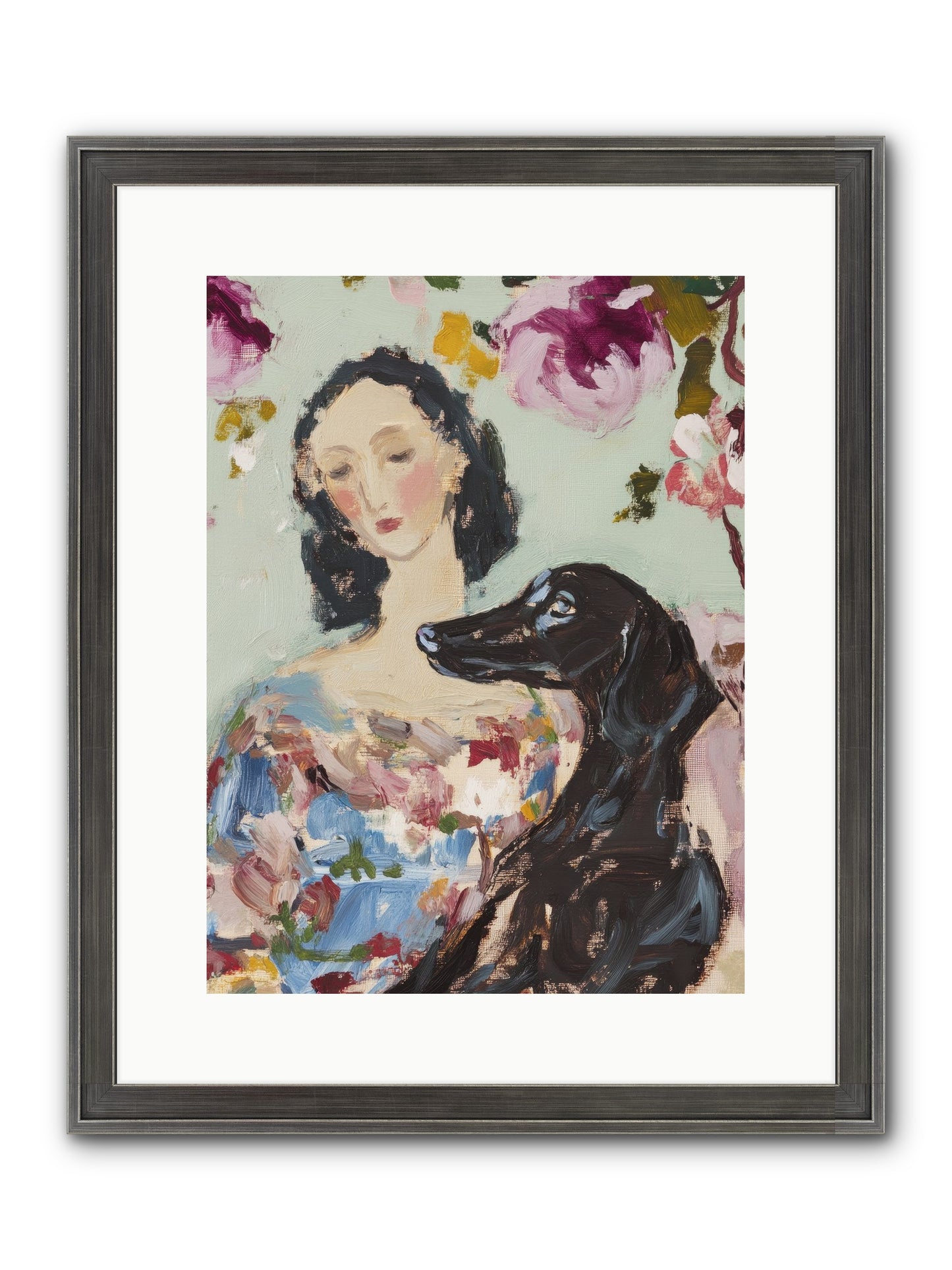 Among The Wild Mint Framed Print - Slimwoods Black/Silver 12x16