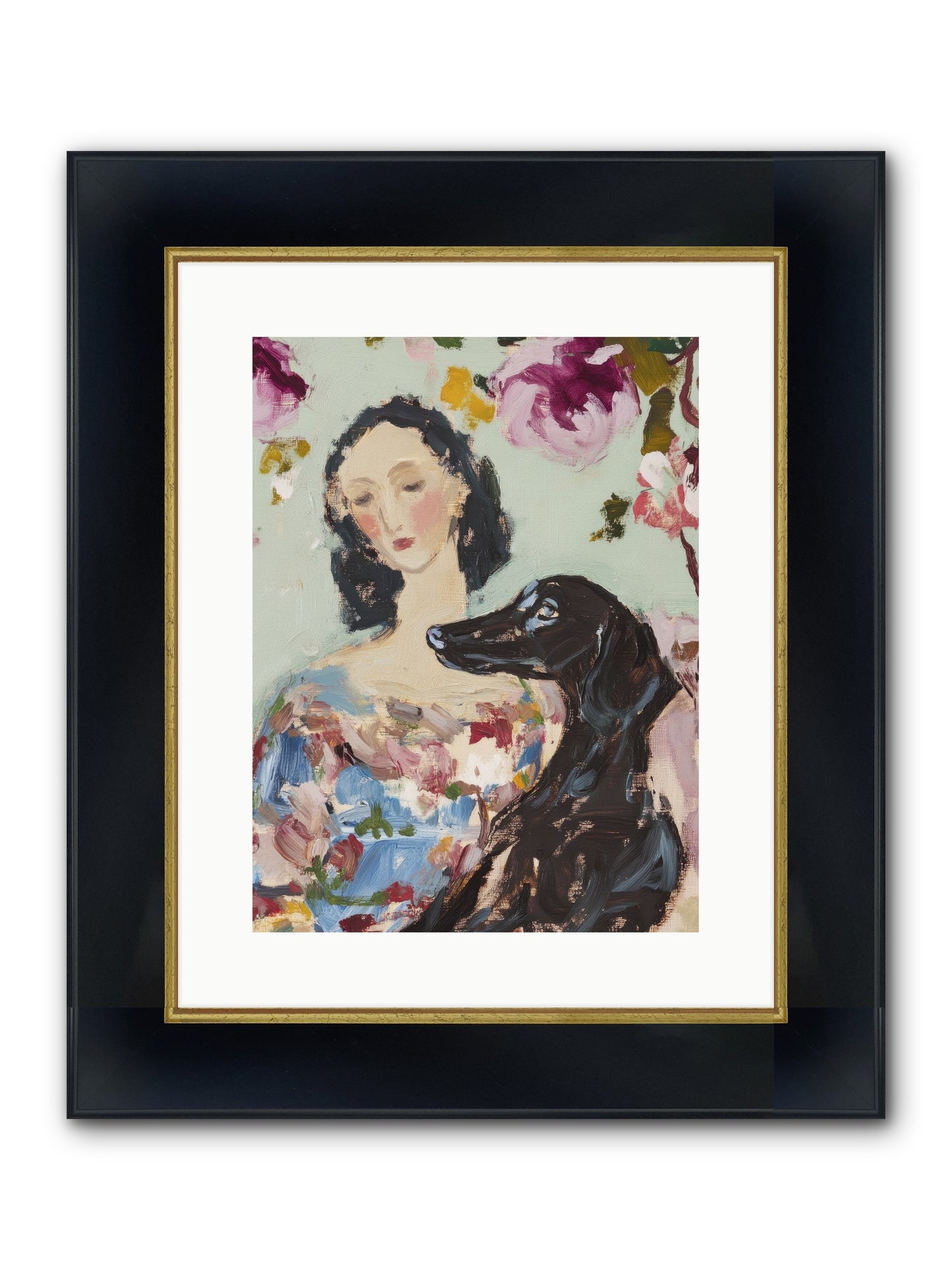 Among The Wild Mint Framed Print - Wide Black w/Gold 12x16