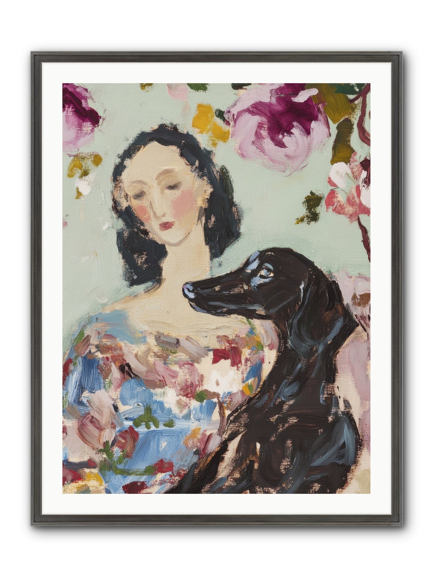 Among The Wild Mint Framed Print - Slimwoods Black/Silver 30x40