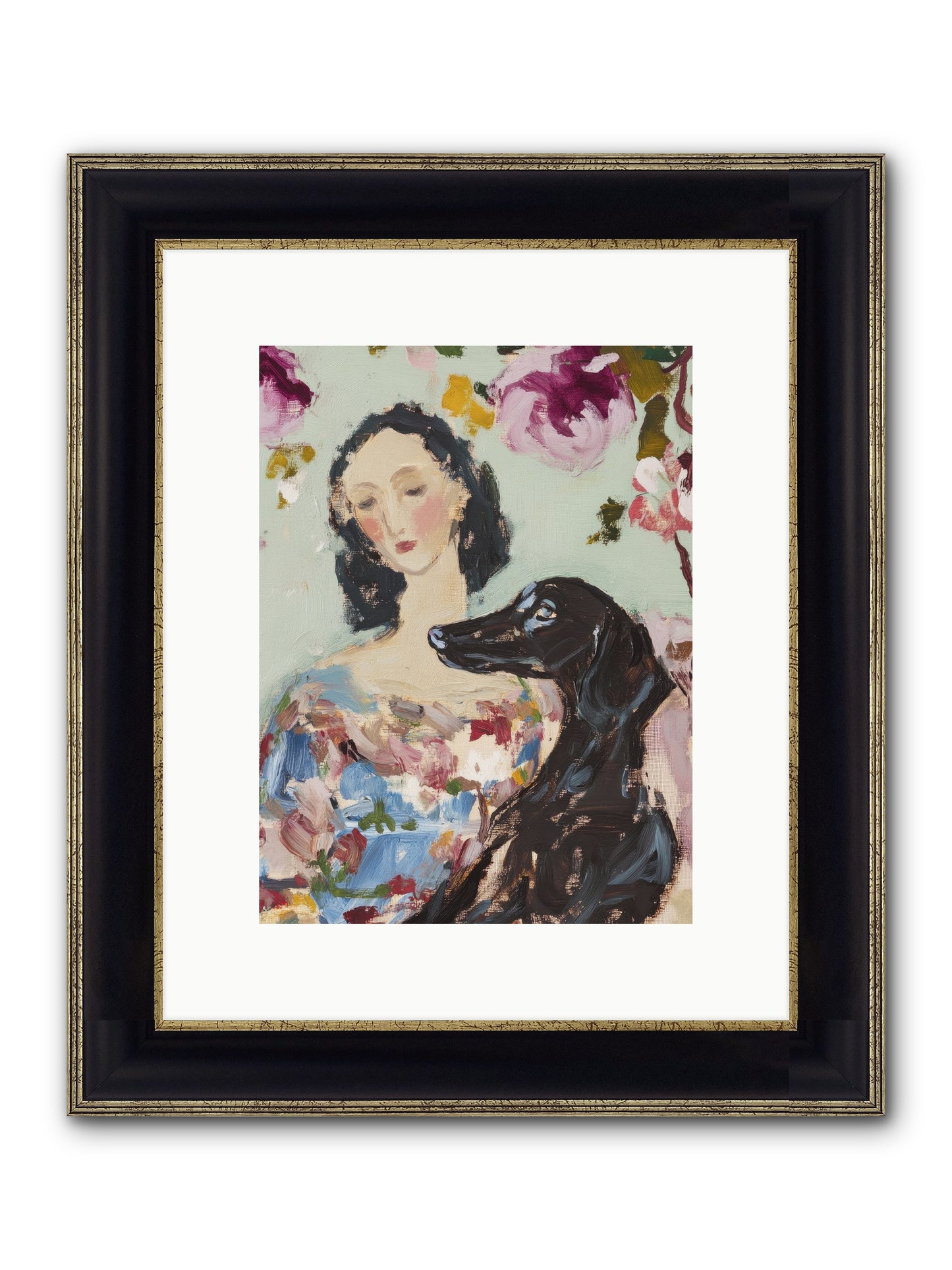 Among The Wild Mint Framed Print - Black & Gold 9x12