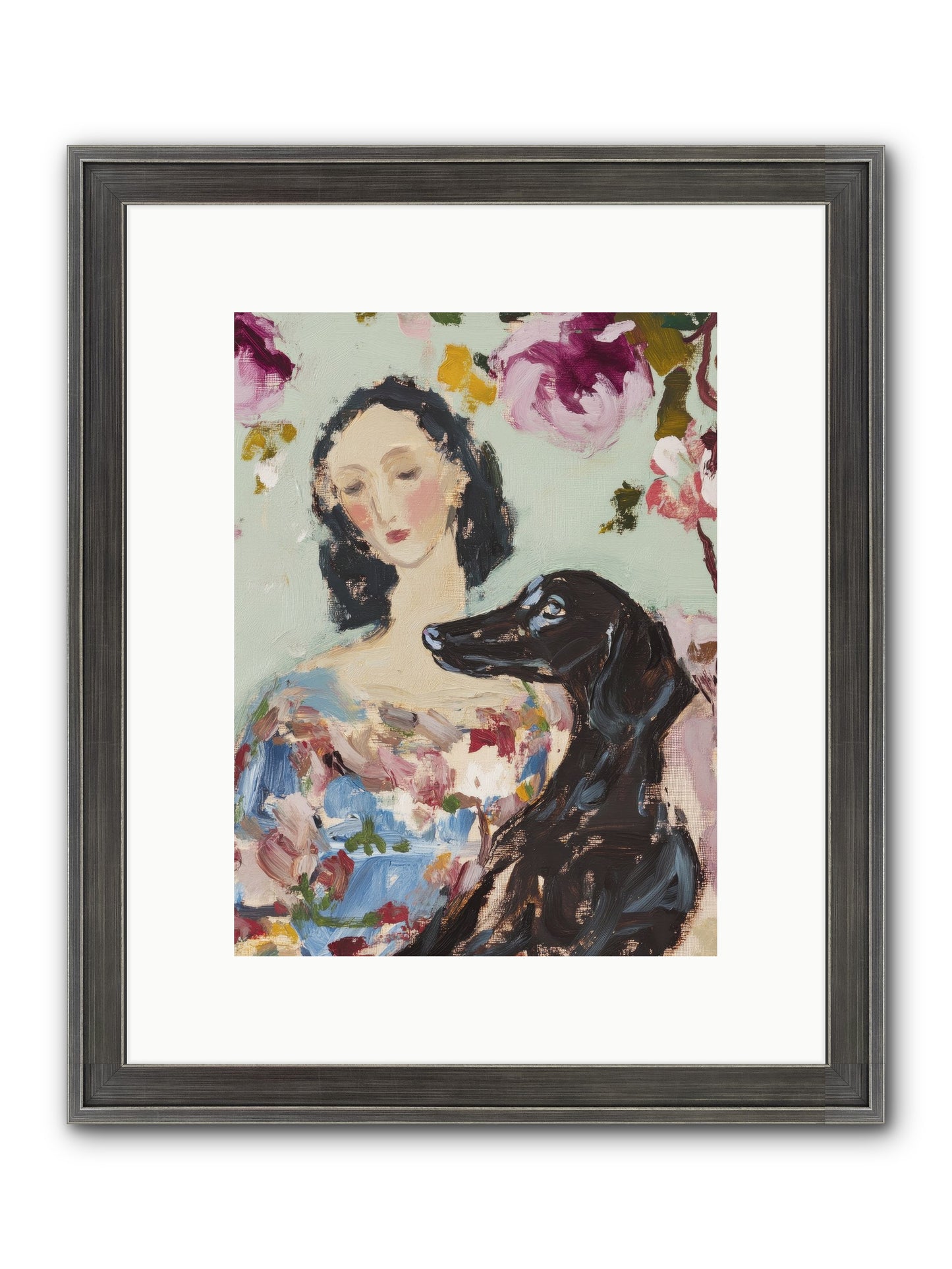 Among The Wild Mint Framed Print - Slimwoods Black/Silver 9x12