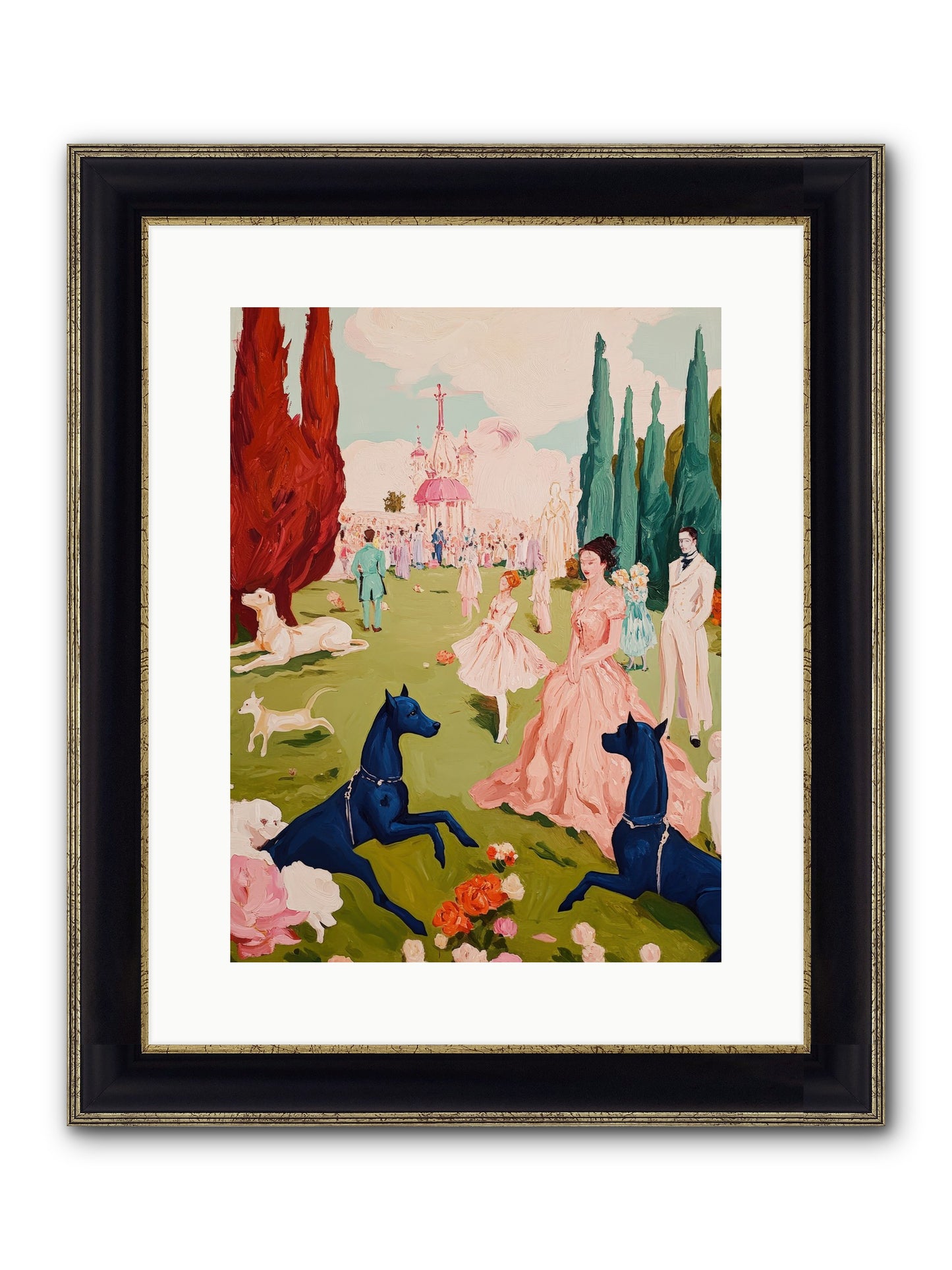 Among Well-Dressed Flowers Framed Print - Black & Gold 12x16