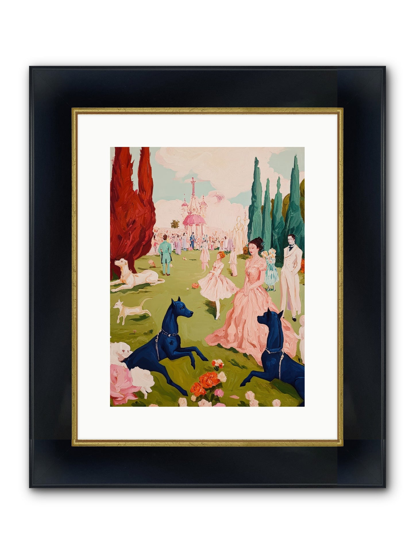 Among Well-Dressed Flowers Framed Print - Wide Black w/Gold 12x16