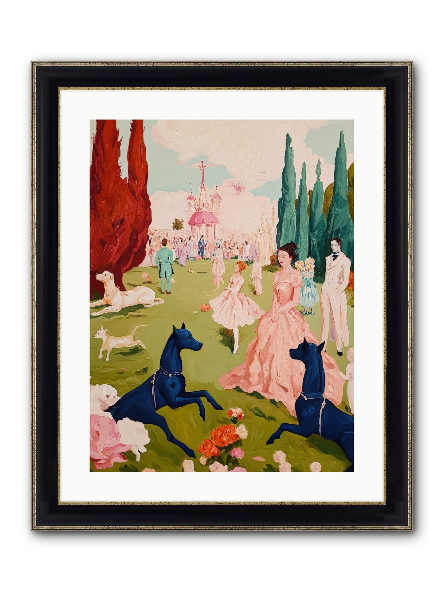 Among Well-Dressed Flowers Framed Print - Black & Gold 18x24