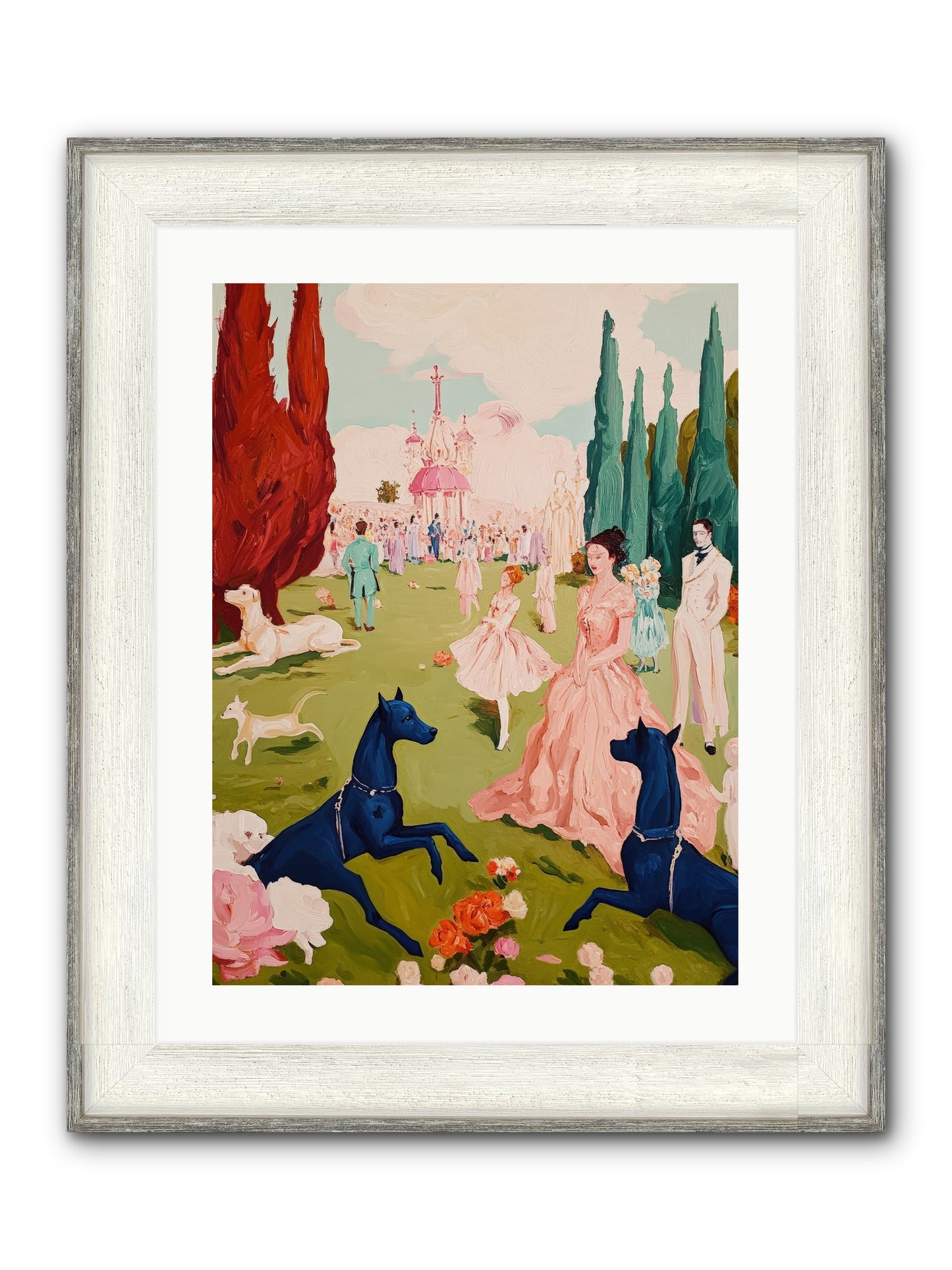 Among Well-Dressed Flowers Framed Print - Driftwood White 18x24