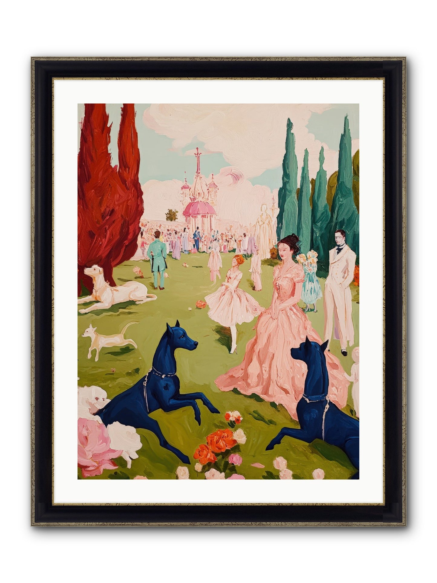 Among Well-Dressed Flowers Framed Print - Black & Gold 24x32