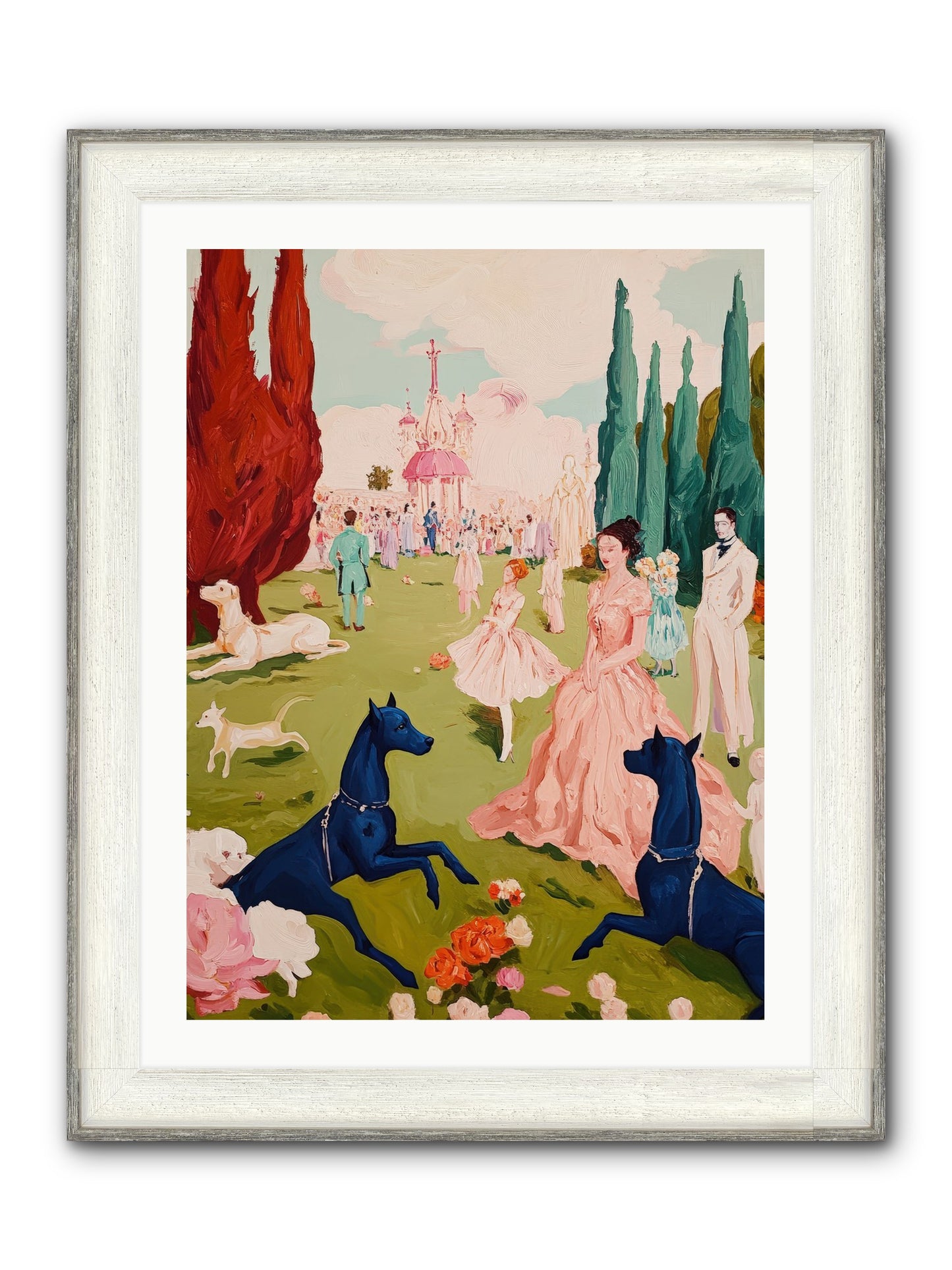 Among Well-Dressed Flowers Framed Print - Driftwood White 24x32