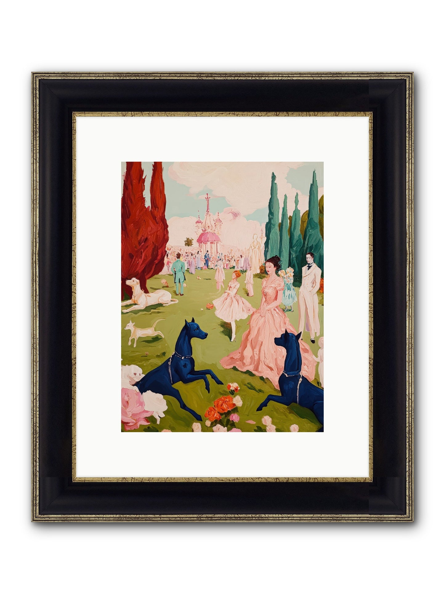 Among Well-Dressed Flowers Framed Print - Black & Gold 9x12
