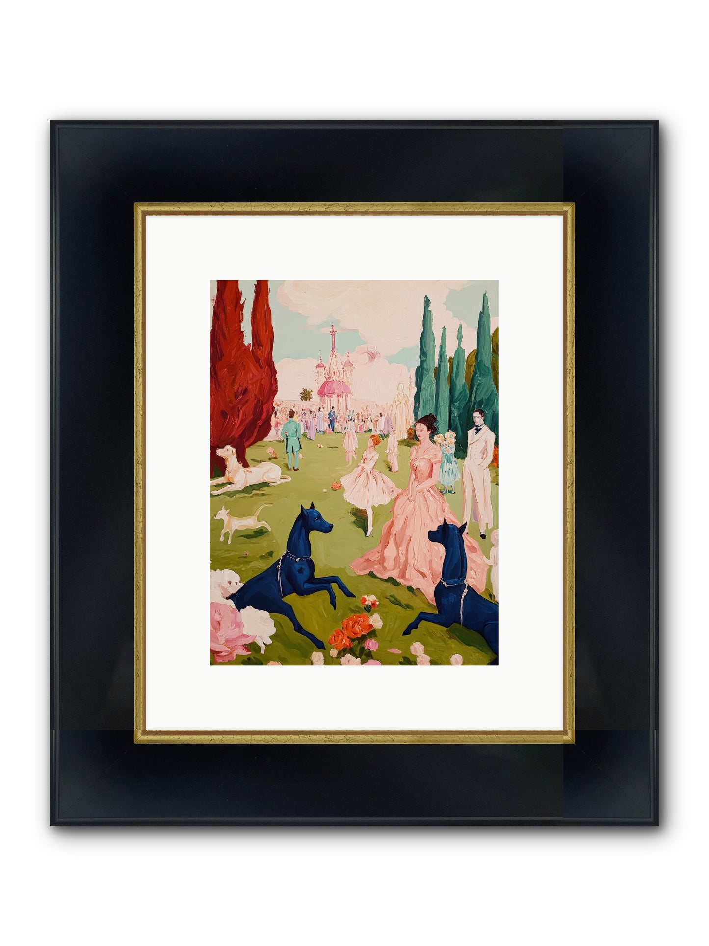 Among Well-Dressed Flowers Framed Print - Wide Black w/Gold 9x12