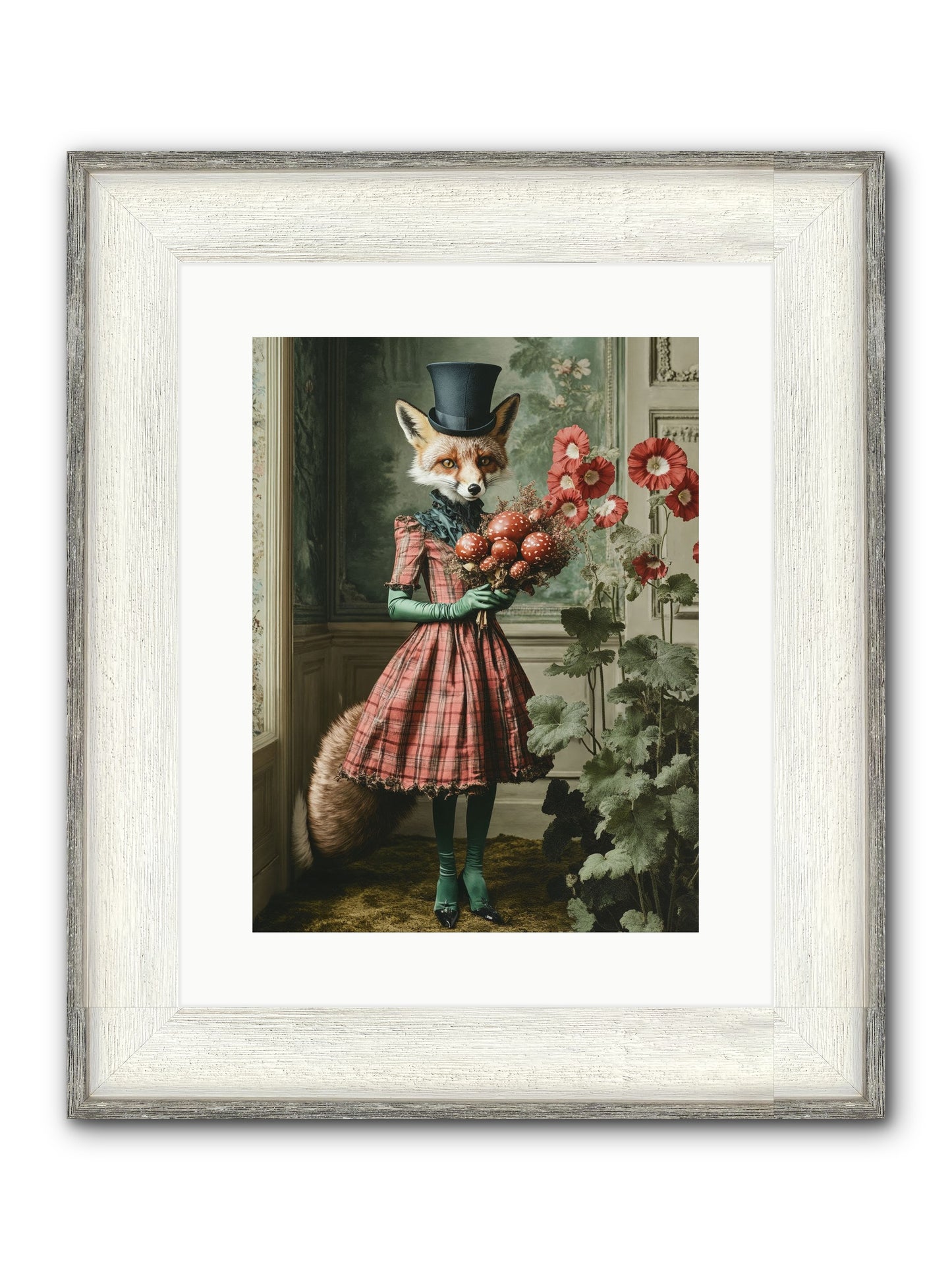 Among Wild Blooms Framed Print - Driftwood White 12x16