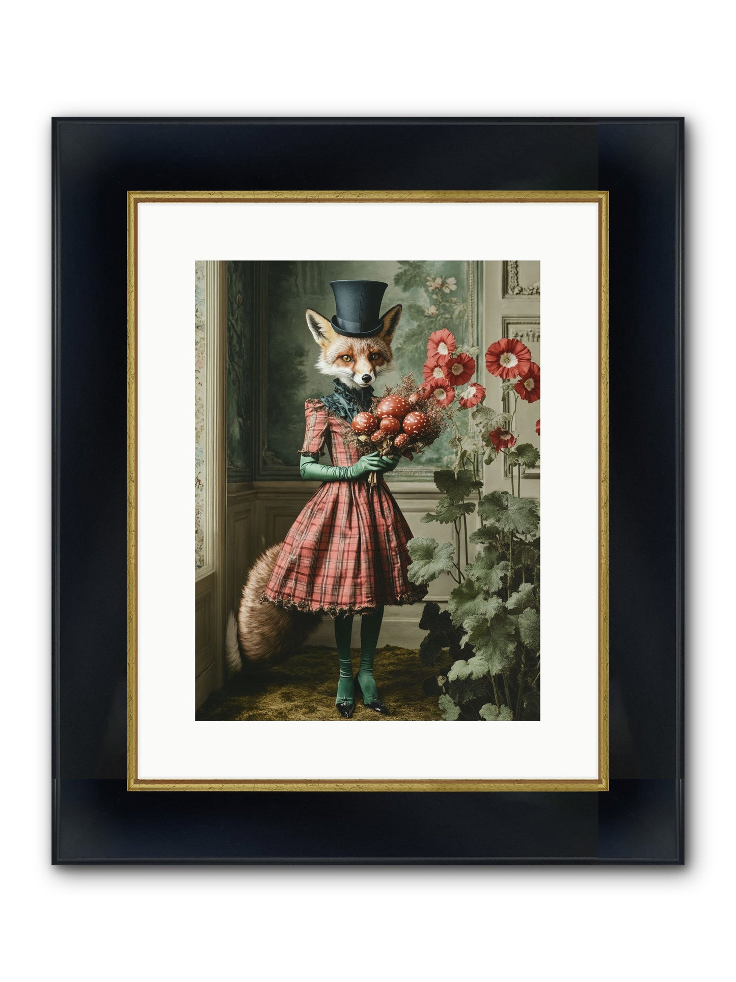 Among Wild Blooms Framed Print - Wide Black w/Gold 12x16