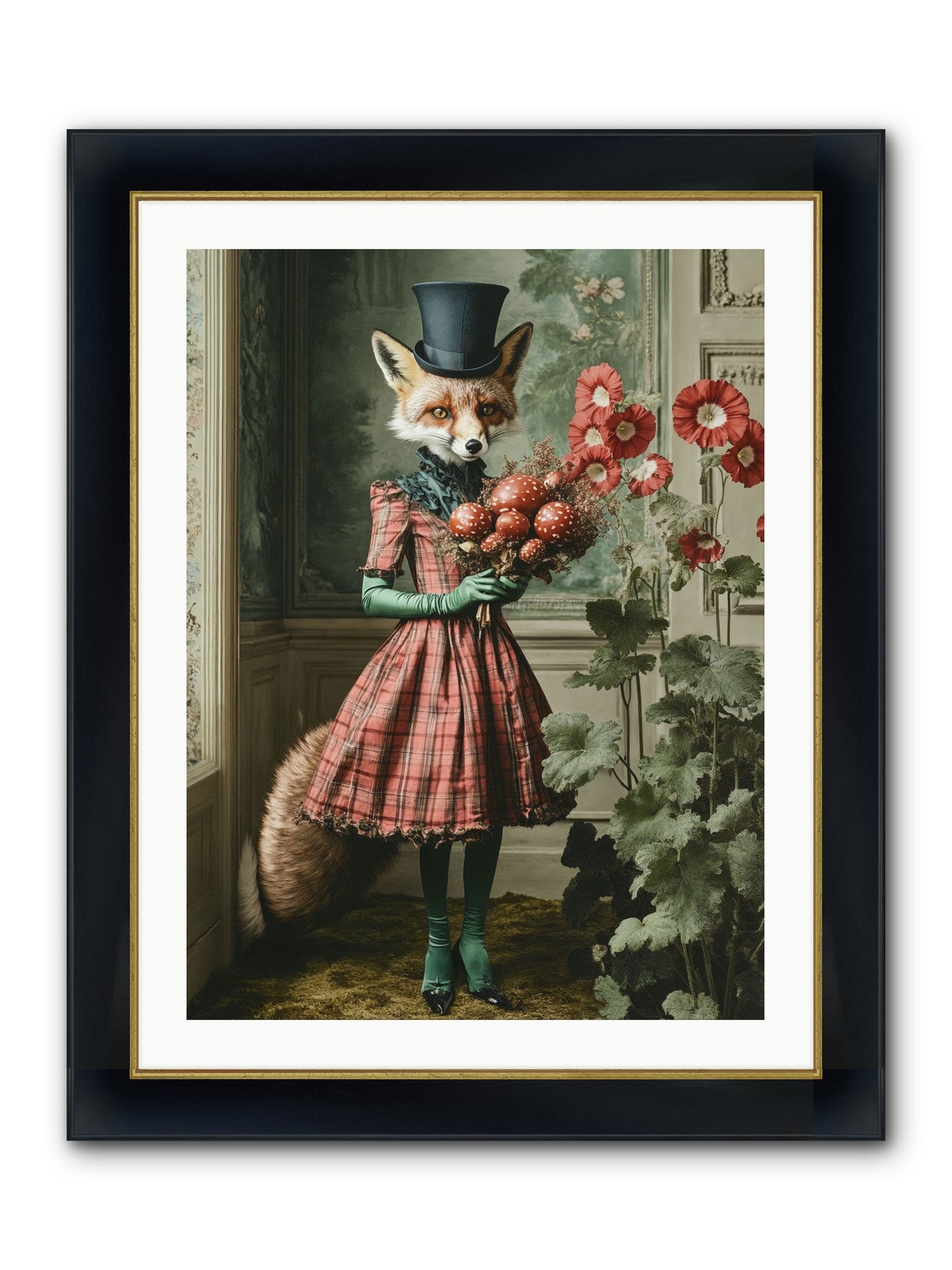 Among Wild Blooms Framed Print - Wide Black w/Gold 24x32